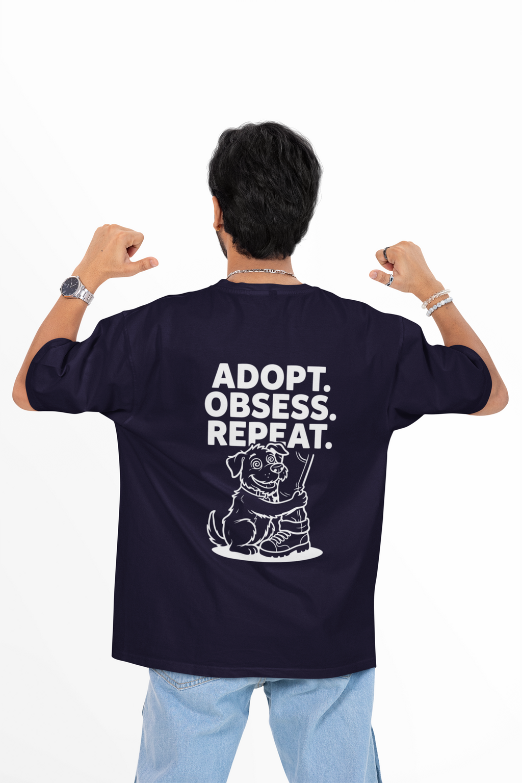 Adopt Obsess Repeat Unisex Oversized Tee