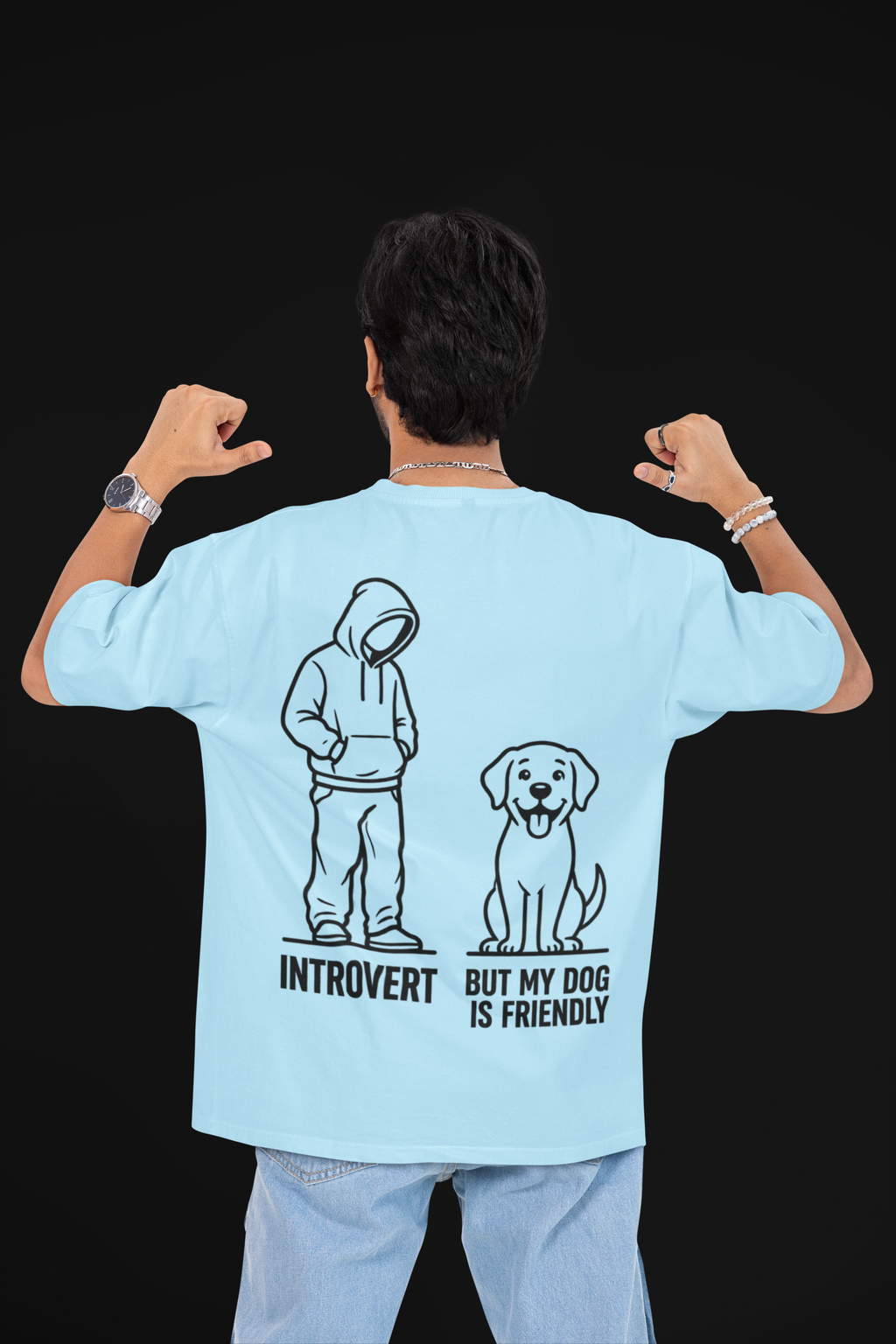My Dog Is Friendly Unisex Oversized Tee