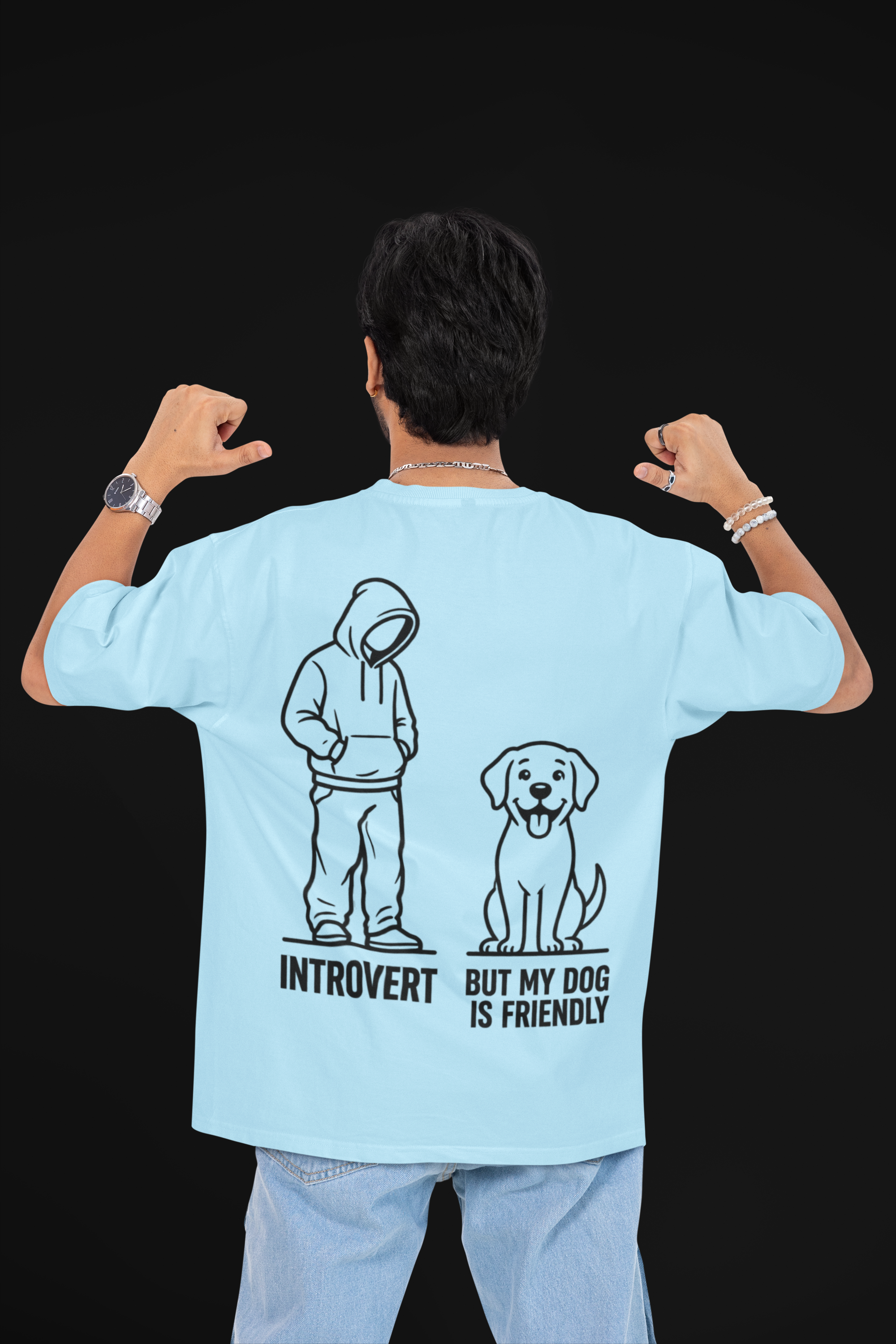 My Dog Is Friendly Unisex Oversized Tee