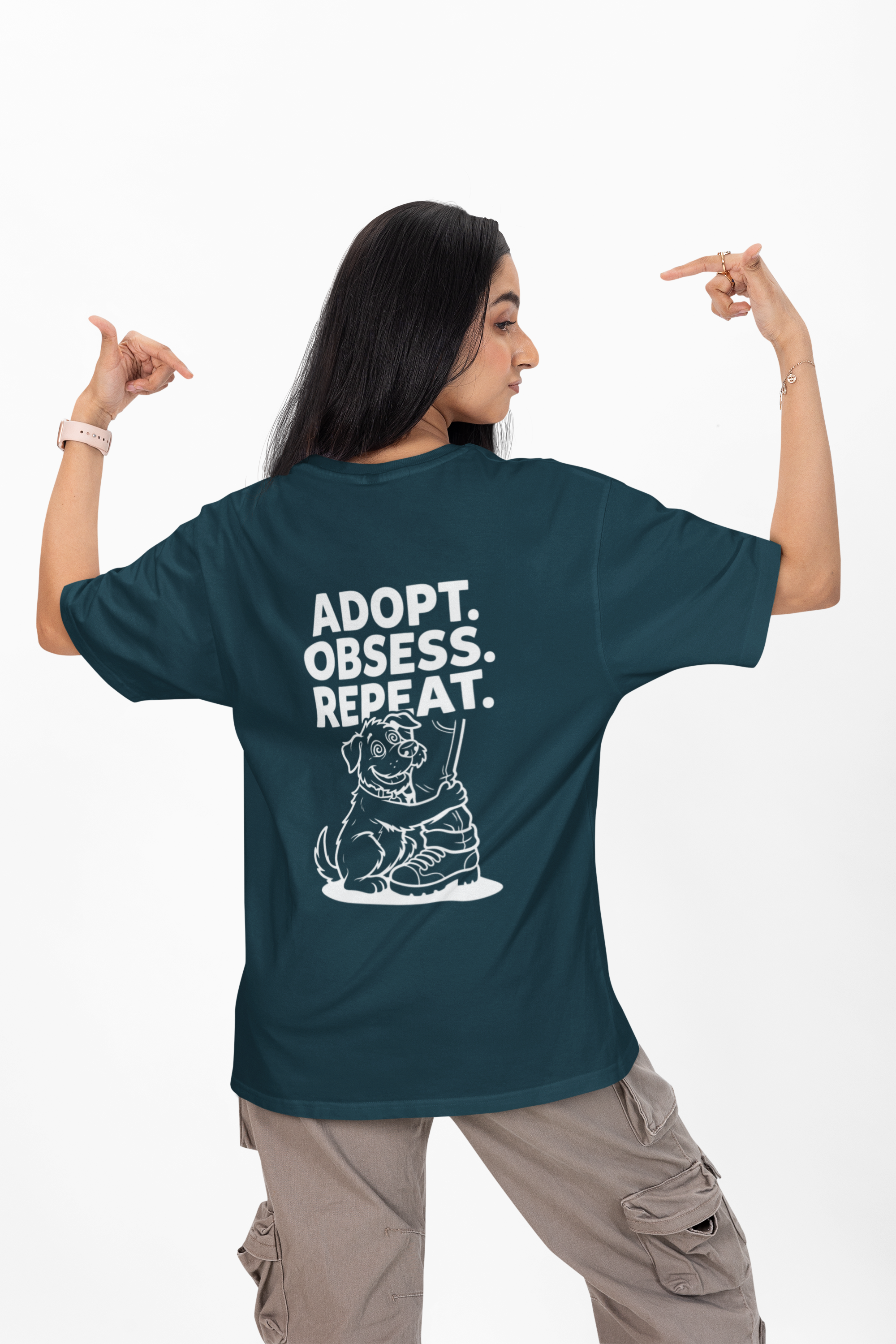 Adopt Obsess Repeat Unisex Oversized Tee