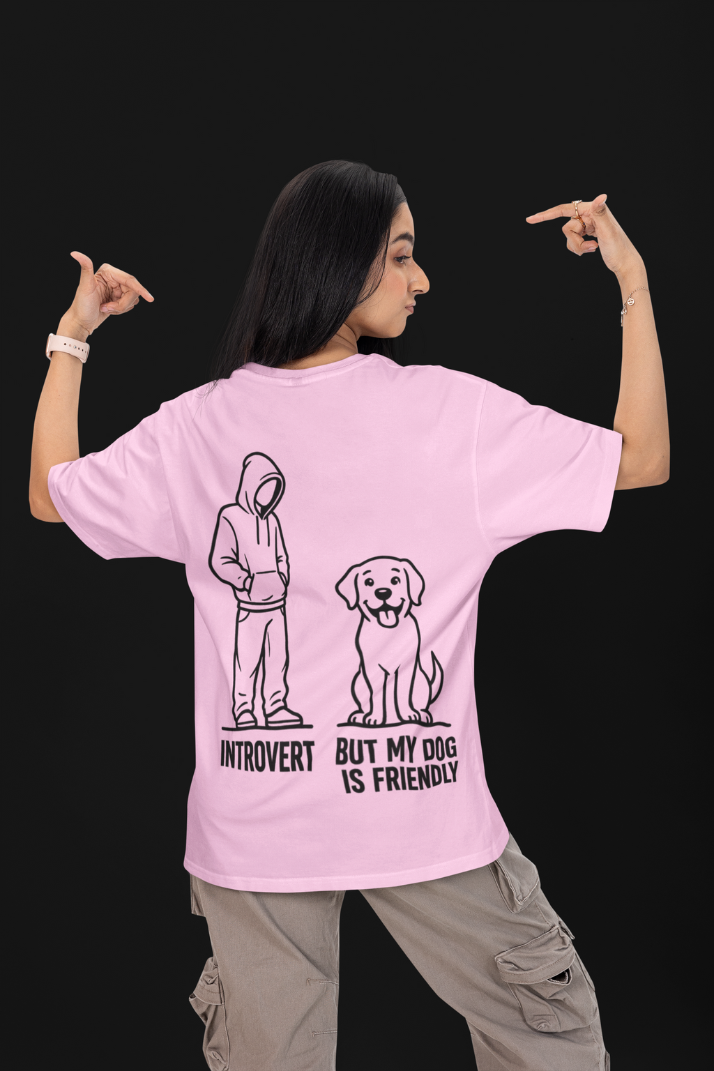 My Dog Is Friendly Unisex Oversized Tee