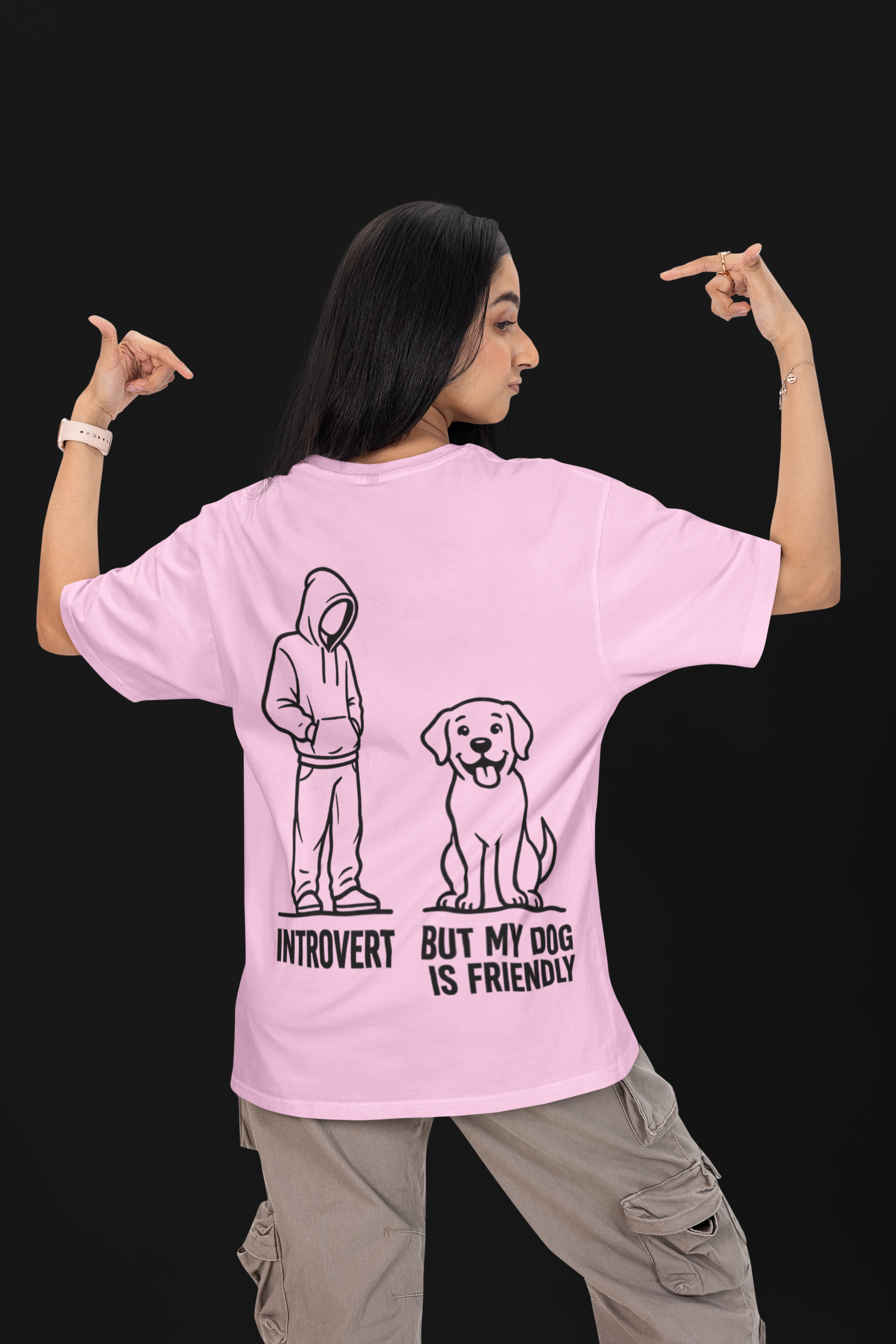 My Dog Is Friendly Unisex Oversized Tee