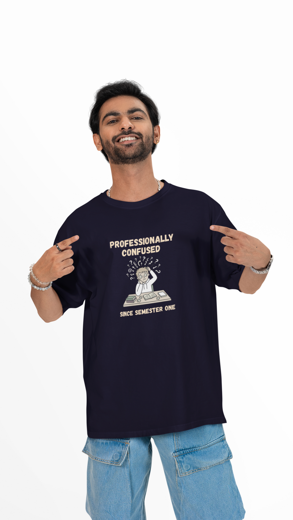 Confused Unisex Oversized Tee