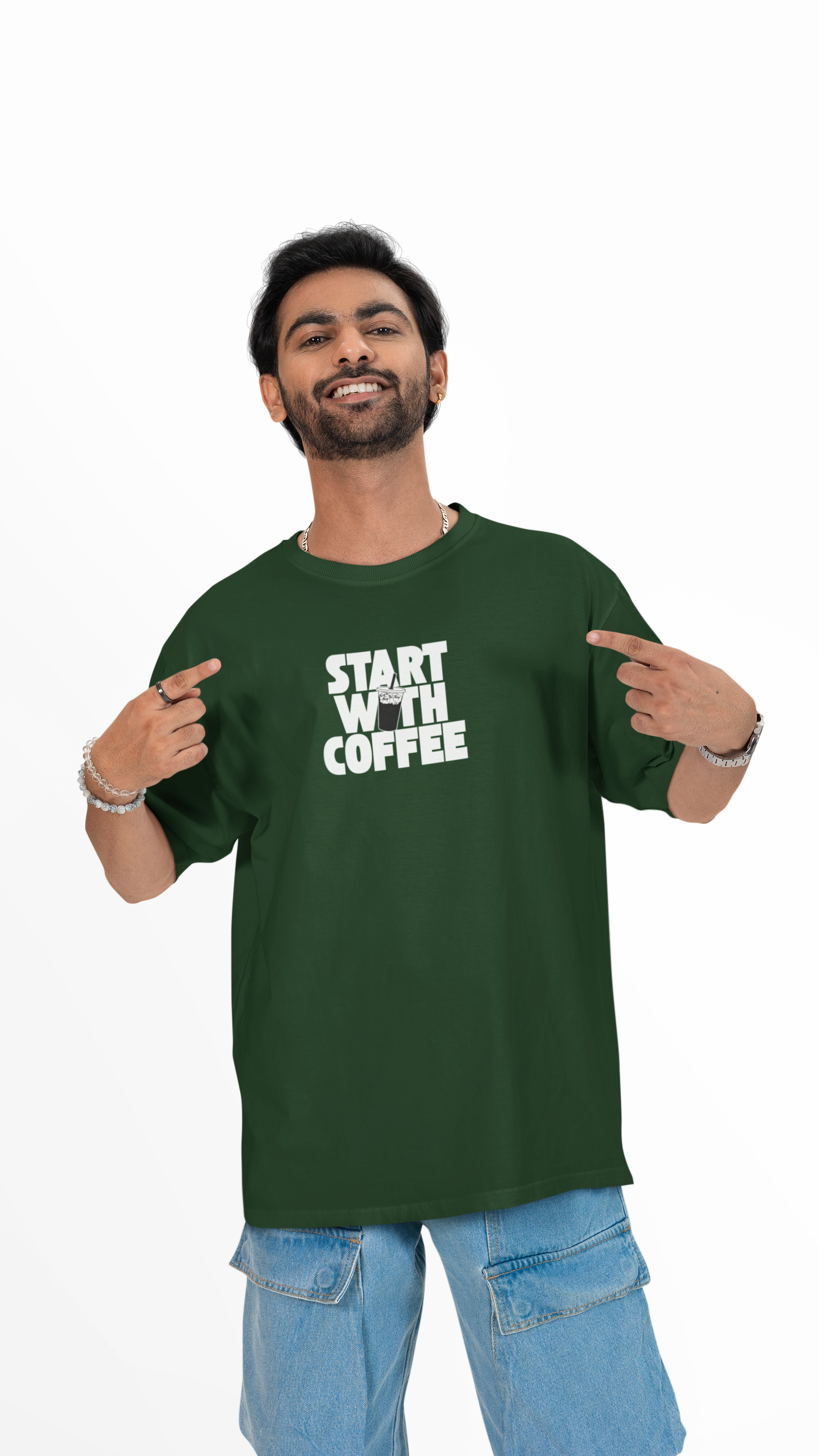 Start With Coffee Unisex Oversized Tee ☕