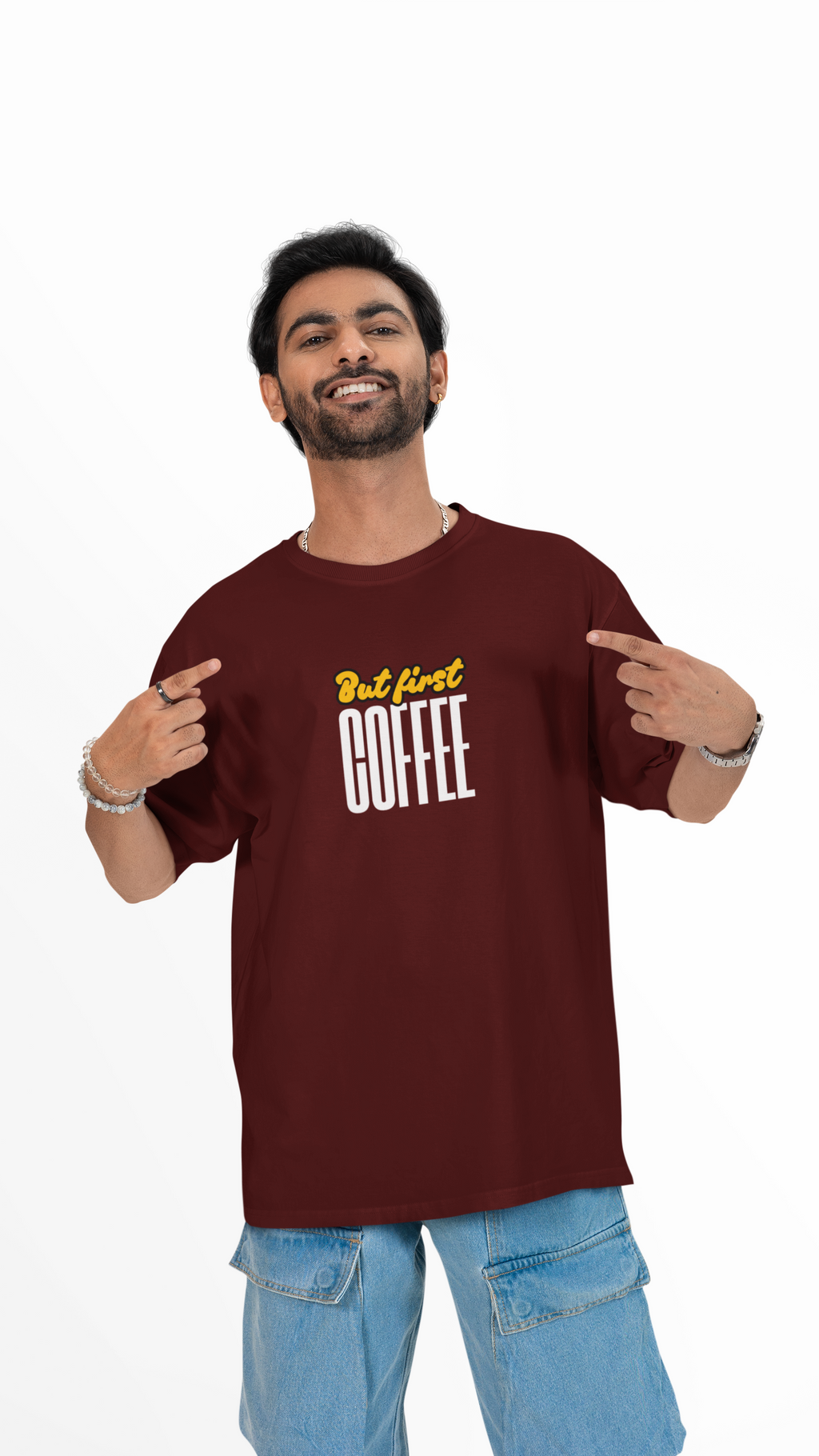 But First Coffee Unisex Oversized Tee