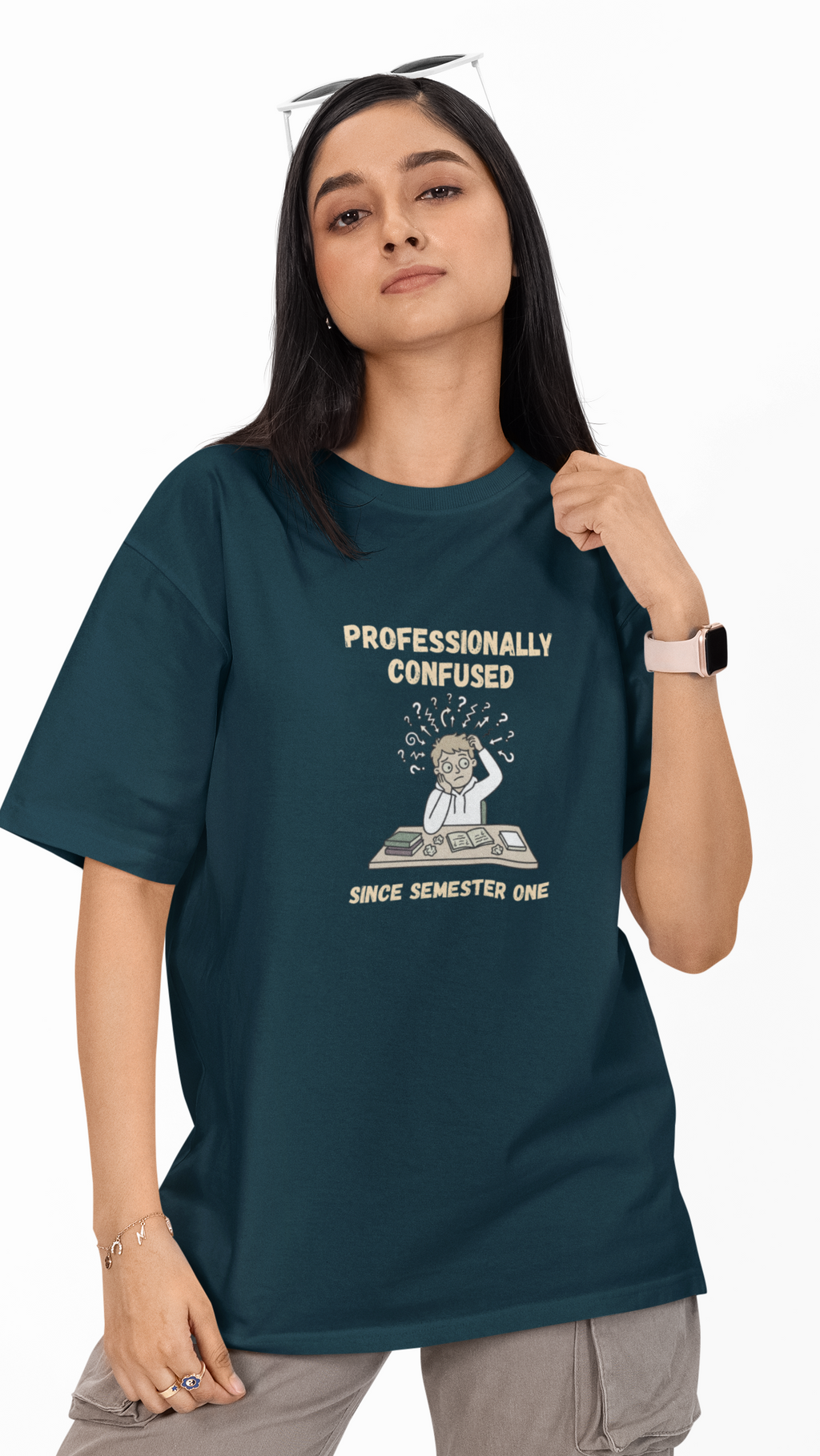 Confused Unisex Oversized Tee