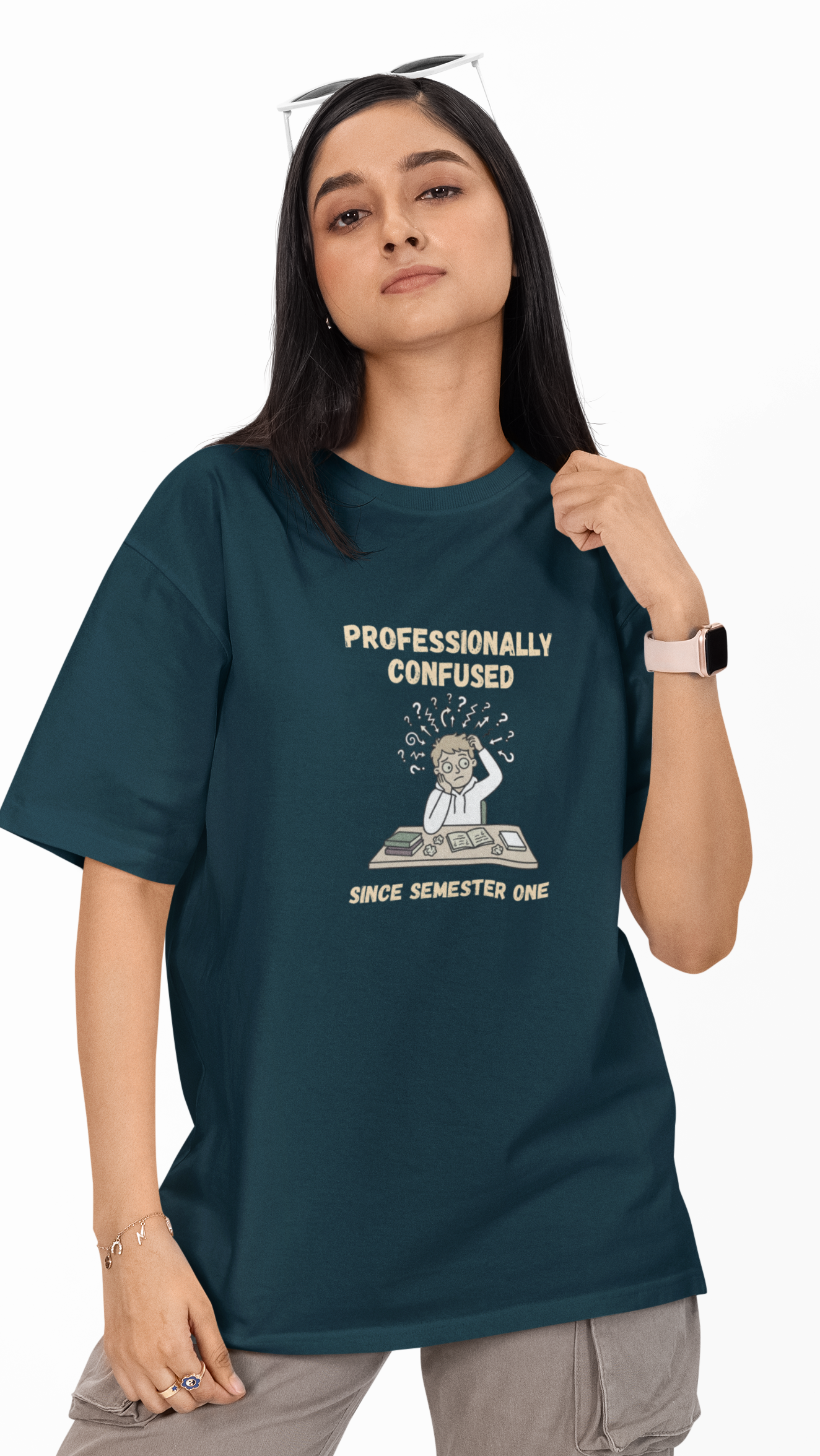 Confused Unisex Oversized Tee