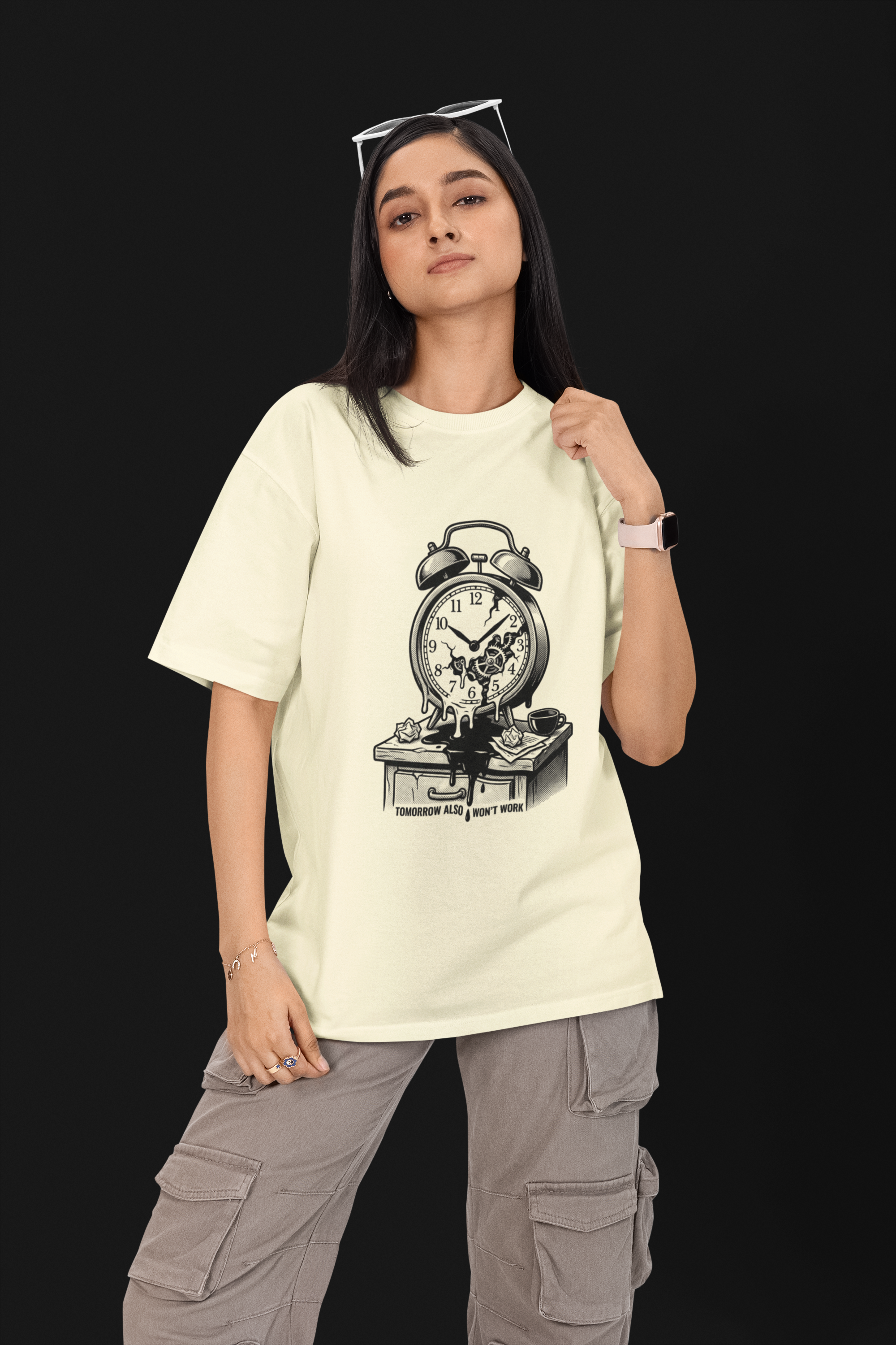 Tomorrow also won't Work Unisex Oversized Tee