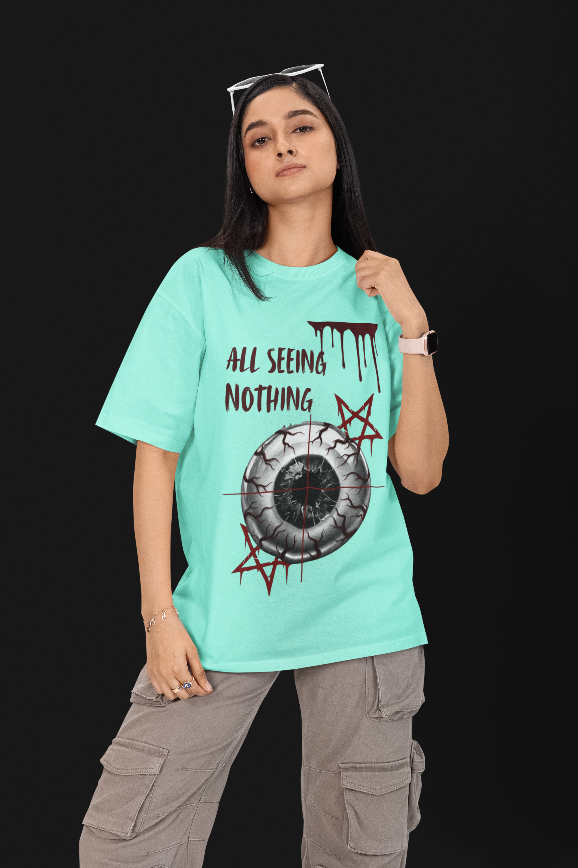 All Seeing Nothing Unisex Oversized Tee
