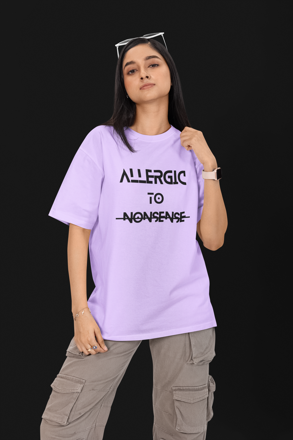 Allergic to Nonsense – Unisex Oversized Tee