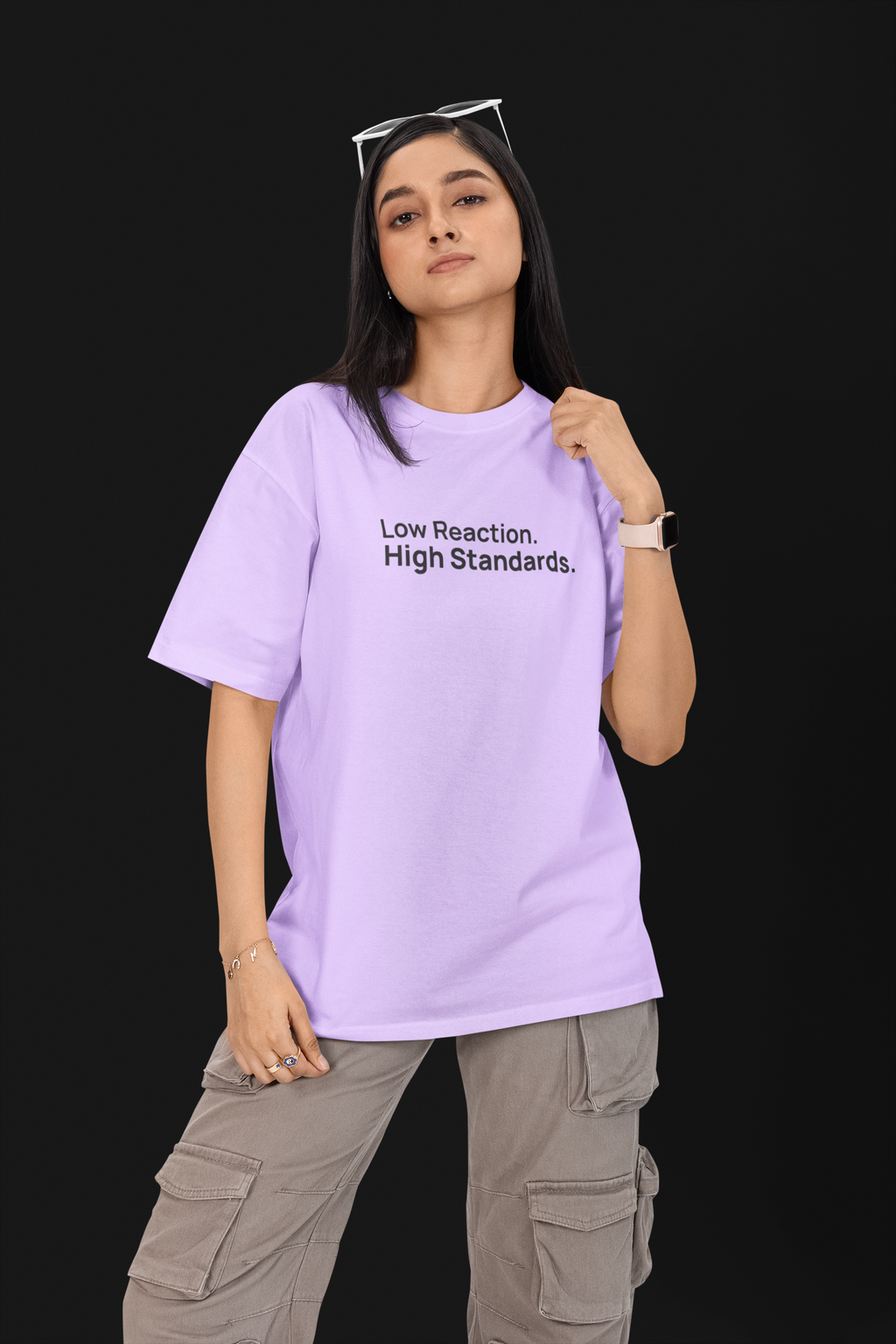 Low Reaction. High Standards - Unisex Oversized Tee