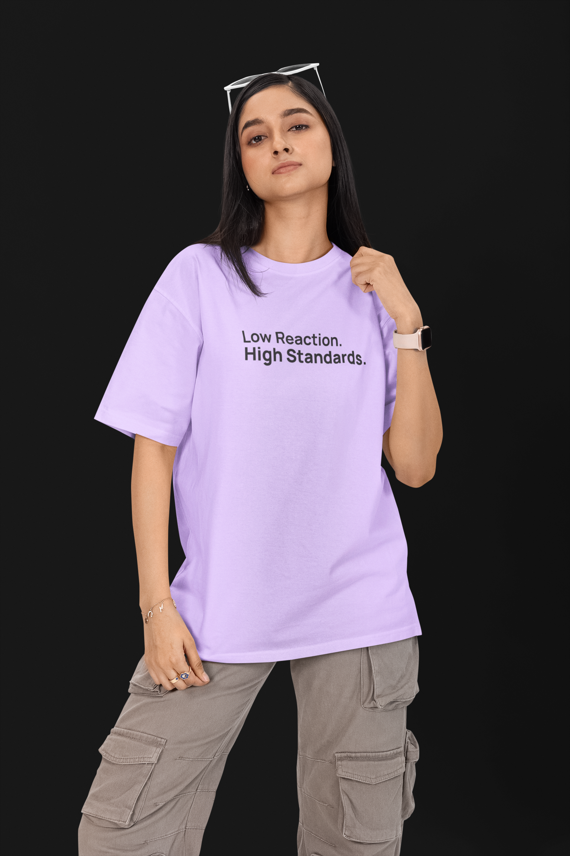 Low Reaction. High Standards - Unisex Oversized Tee