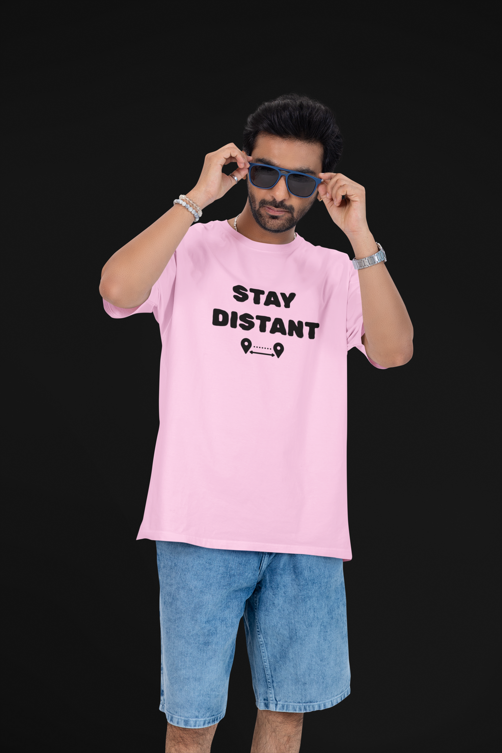 Stay Distant – Unisex Oversized Tee