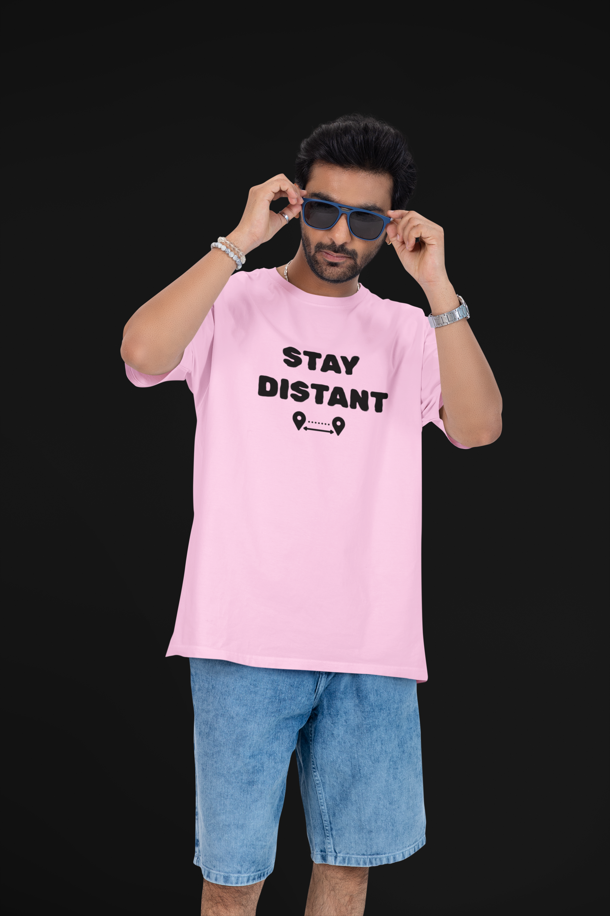 Stay Distant – Unisex Oversized Tee