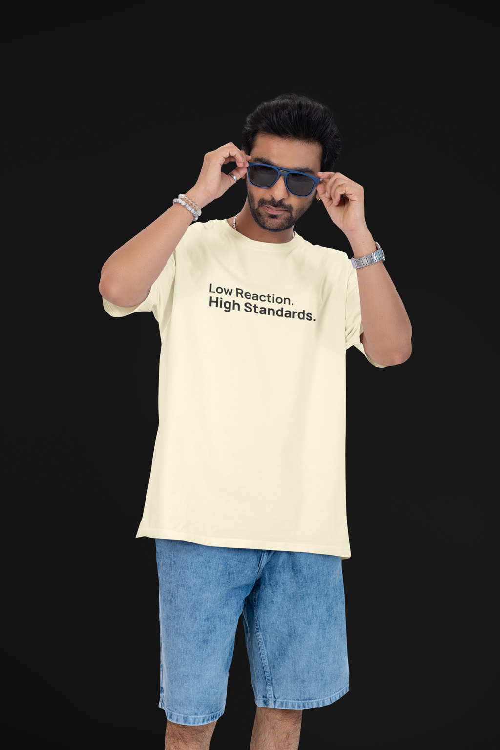Low Reaction. High Standards - Unisex Oversized Tee