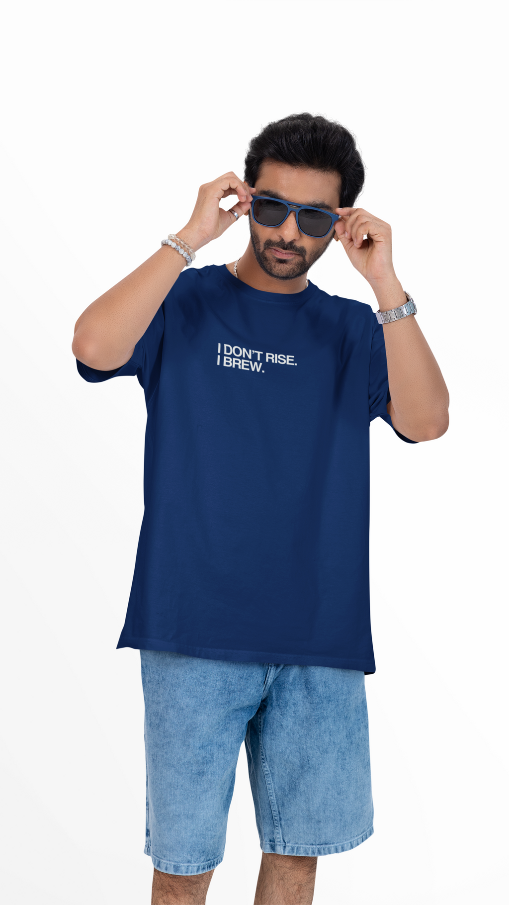 I Don't Rise. I Brew. Unisex Oversized Tee