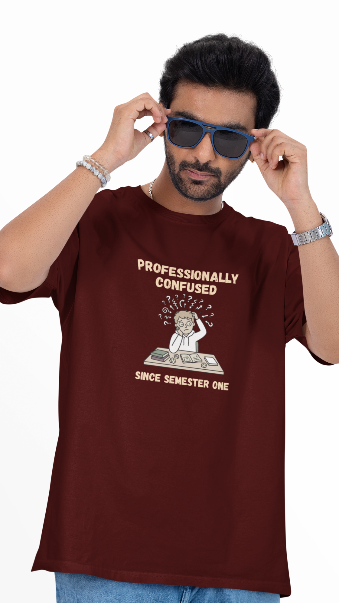 Confused Unisex Oversized Tee