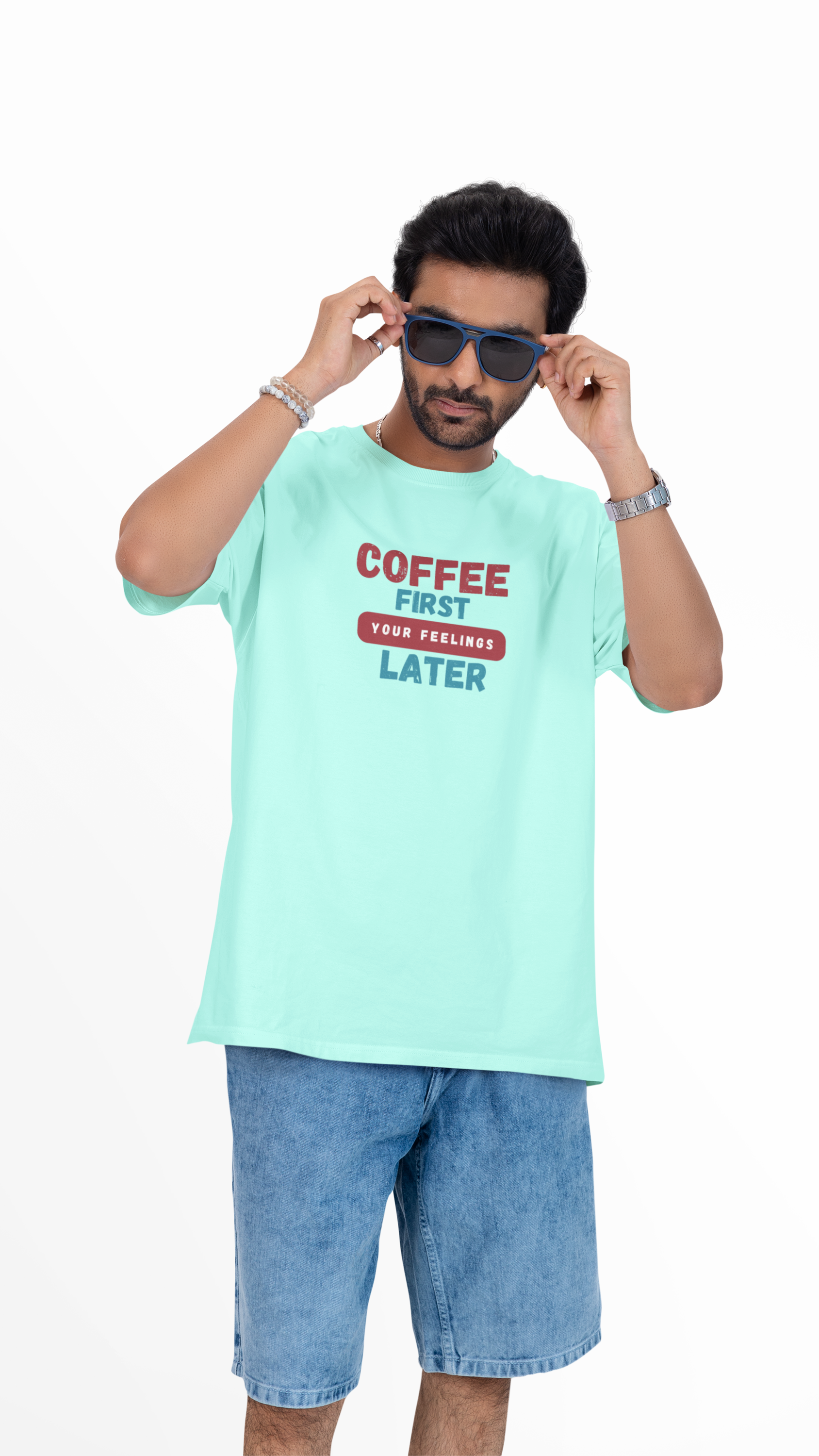 Coffee First. Your Feelings Later. Unisex Oversized Tee ☕😏