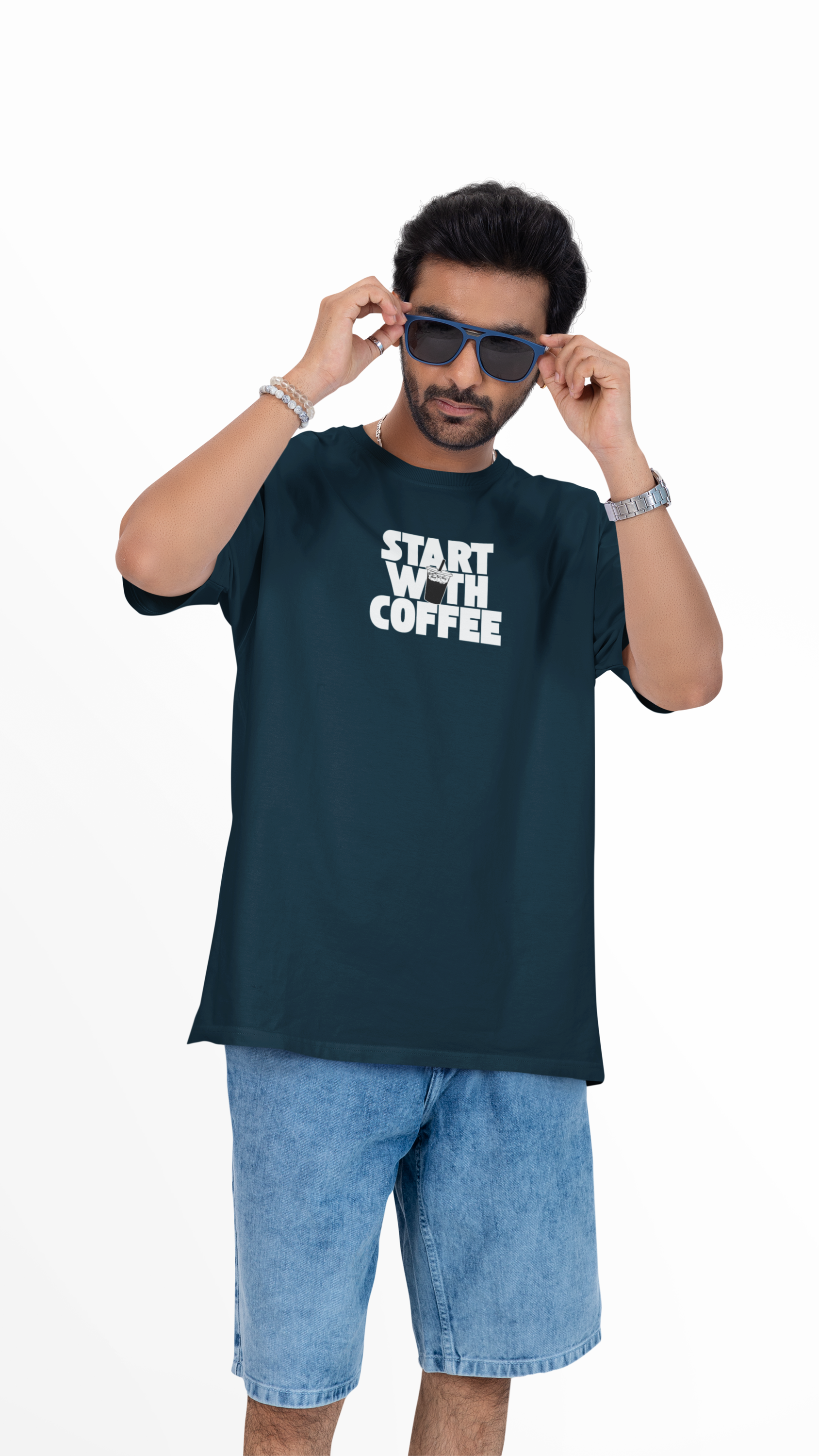 Start With Coffee Unisex Oversized Tee ☕
