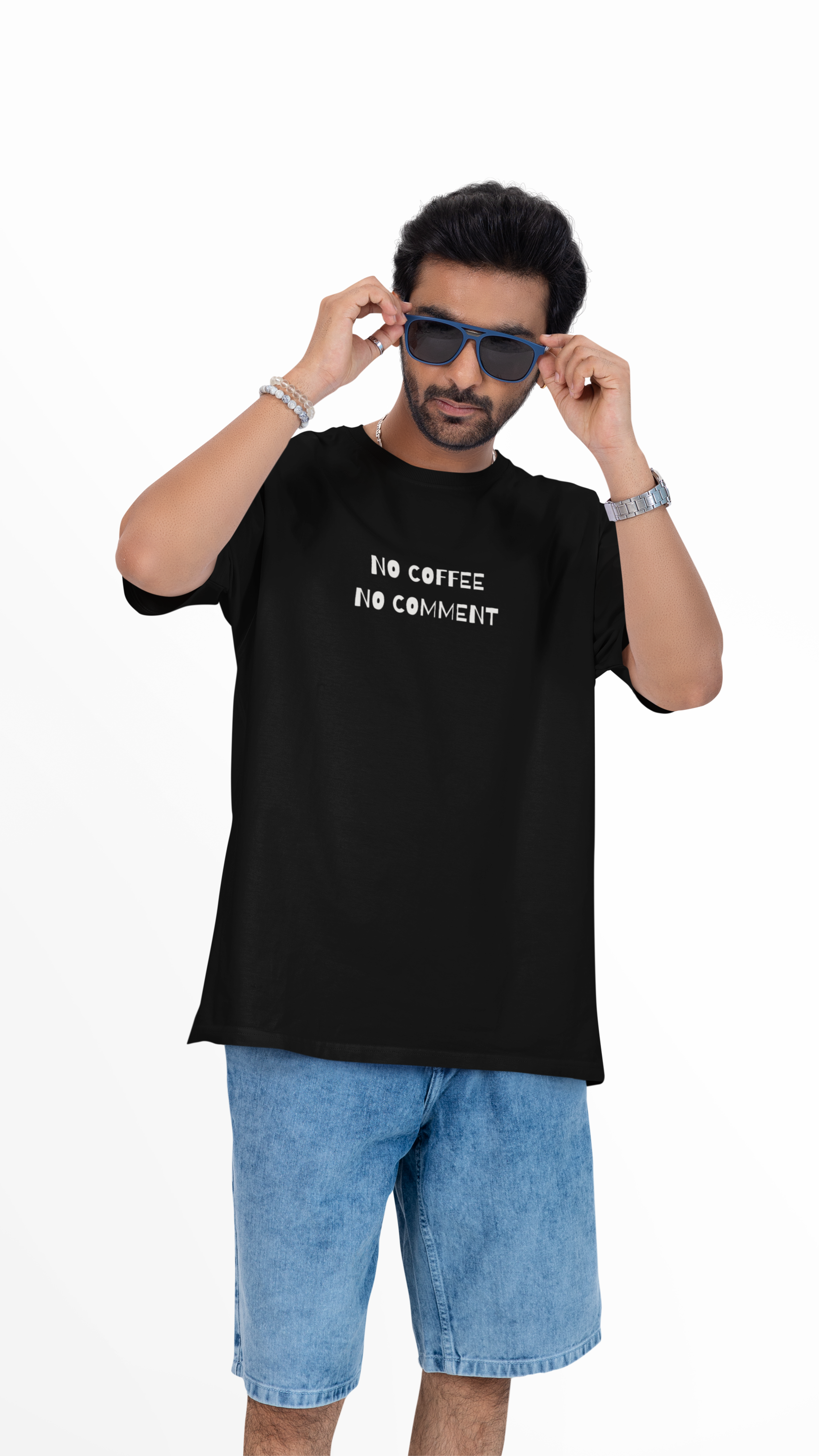 No Coffee. No Comment. Unisex Oversized Tee 🖤☕