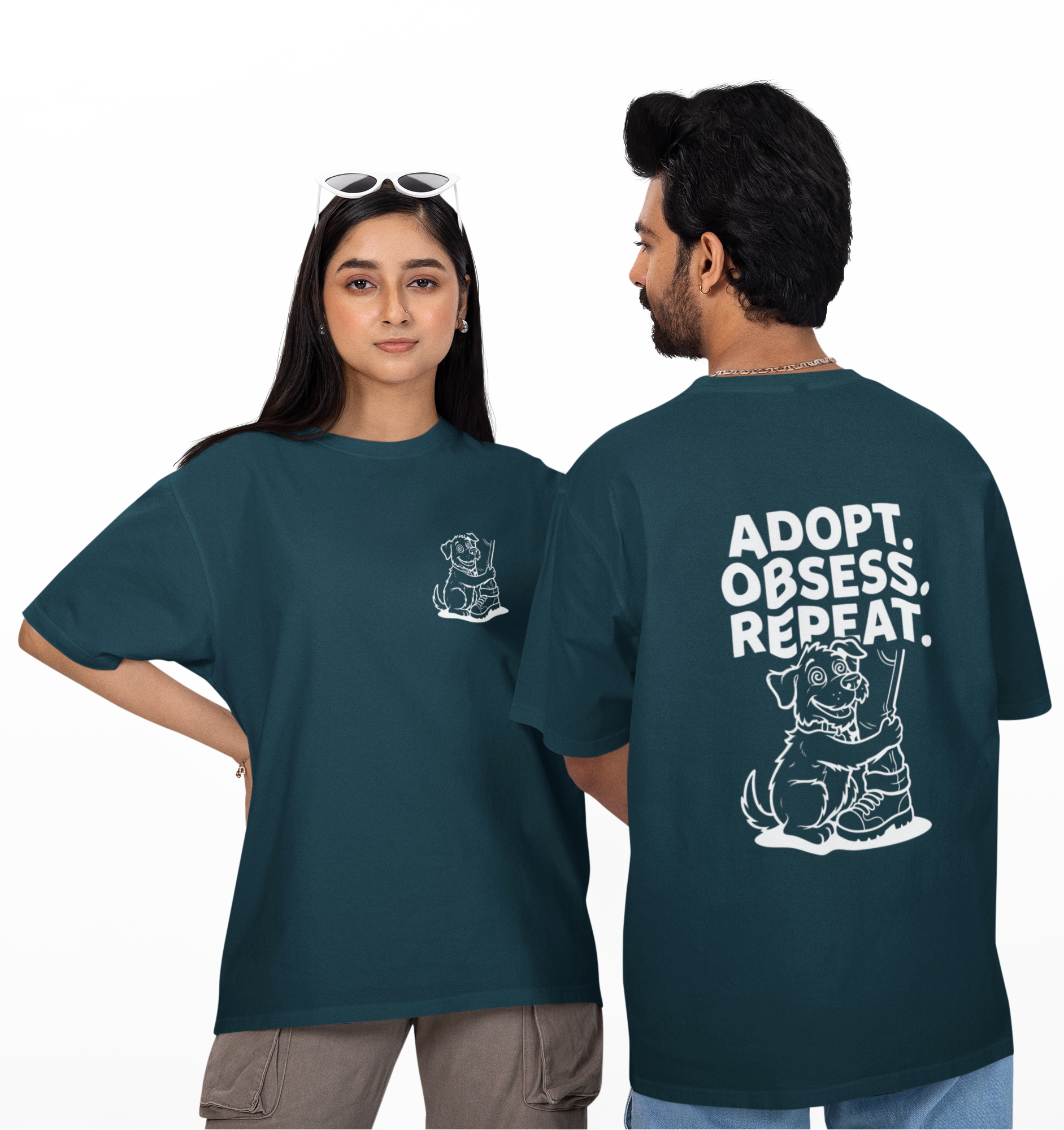 Adopt Obsess Repeat Unisex Oversized Tee