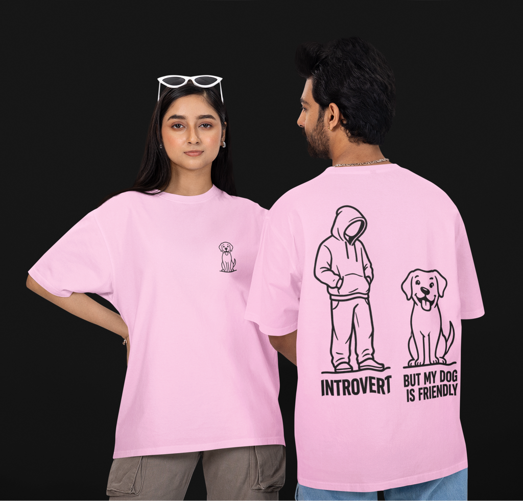 My Dog Is Friendly Unisex Oversized Tee