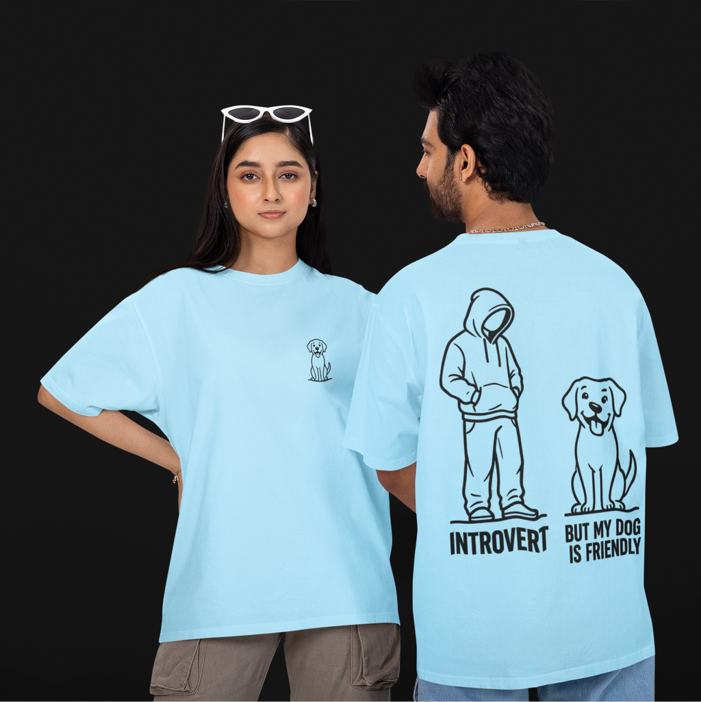 My Dog Is Friendly Unisex Oversized Tee