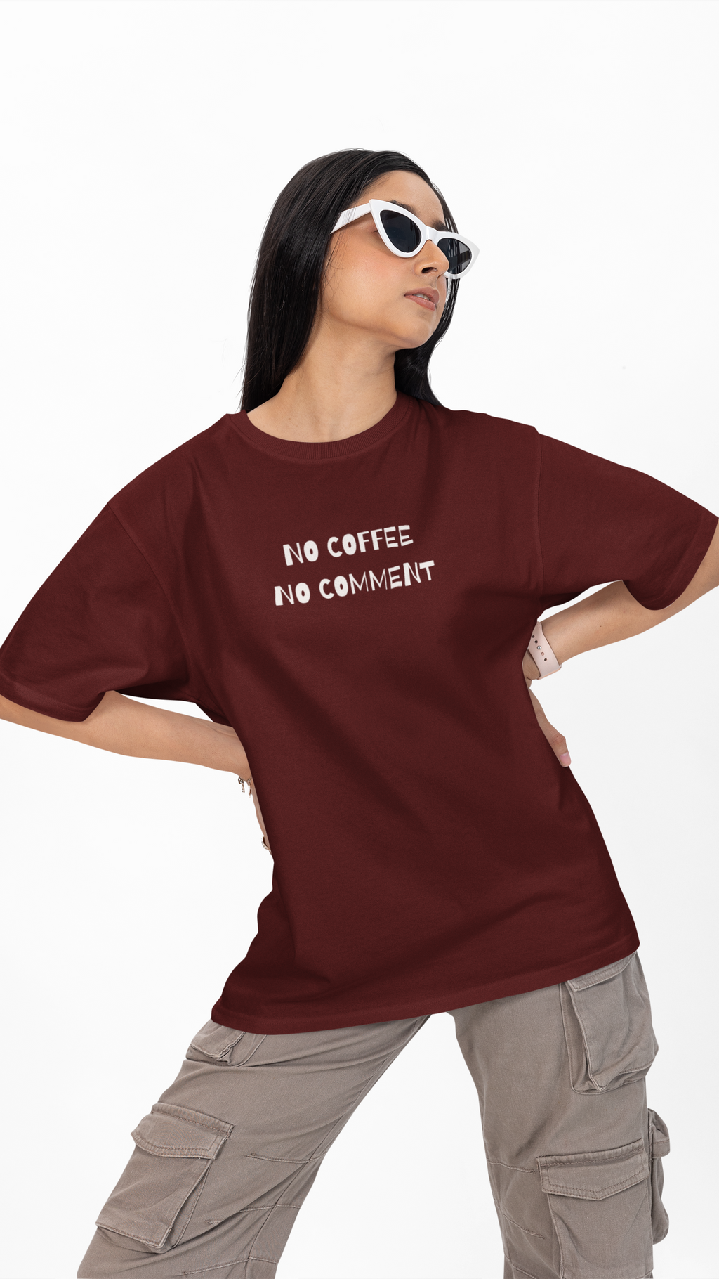 No Coffee. No Comment. Unisex Oversized Tee