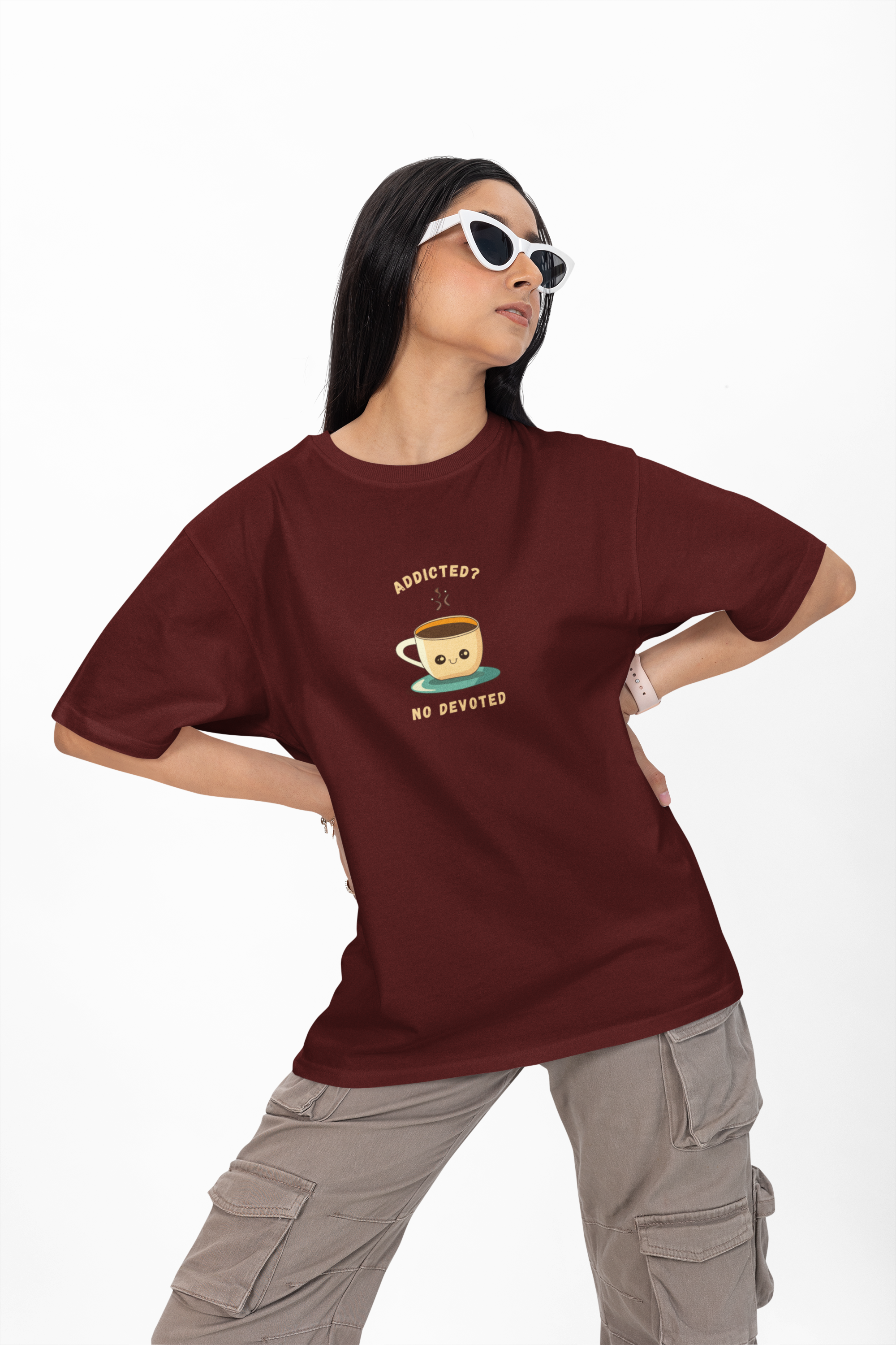 Addicted? No. Devoted. ☕ Unisex Oversized Tee