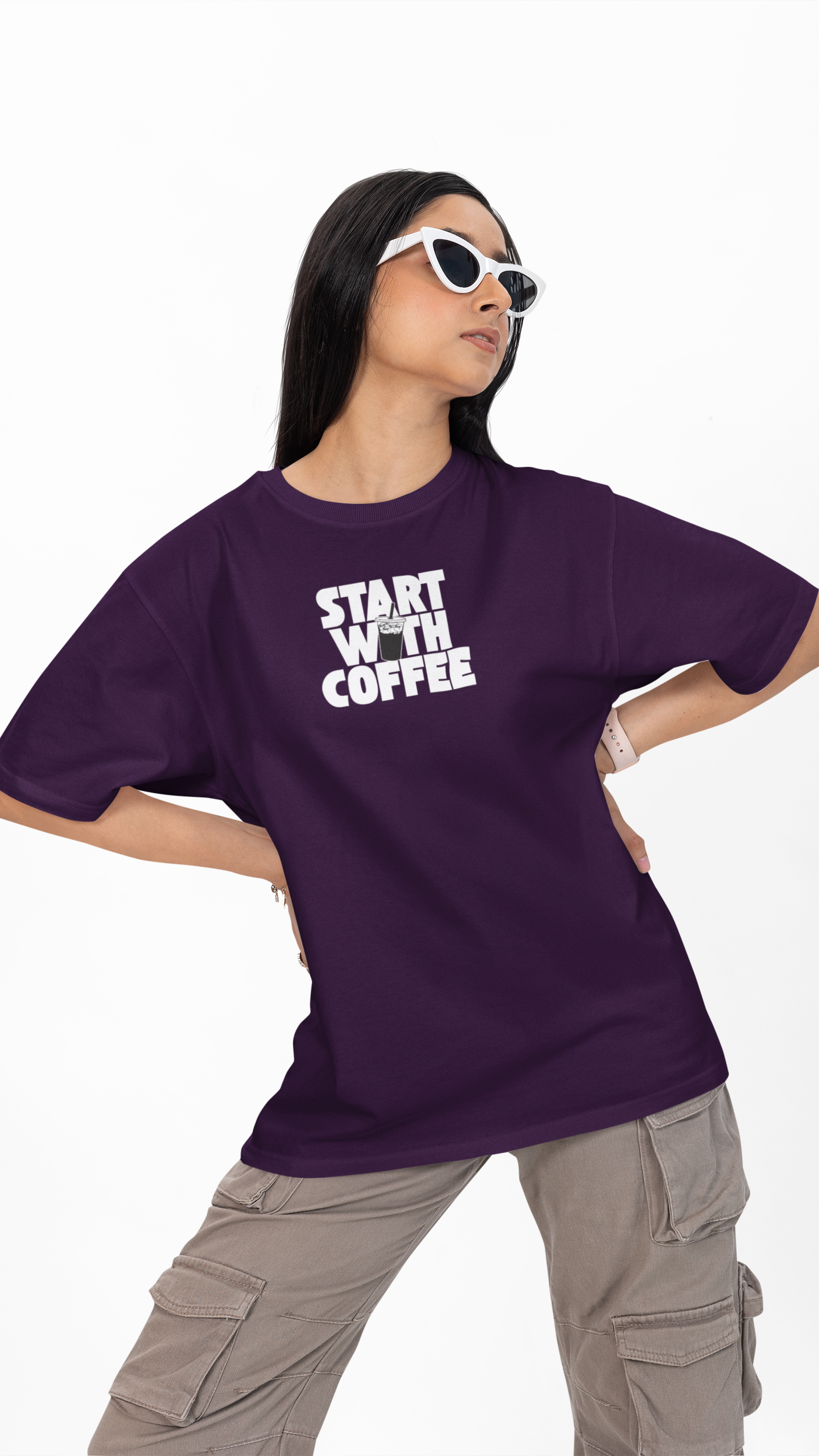 Start With Coffee Unisex Oversized Tee ☕