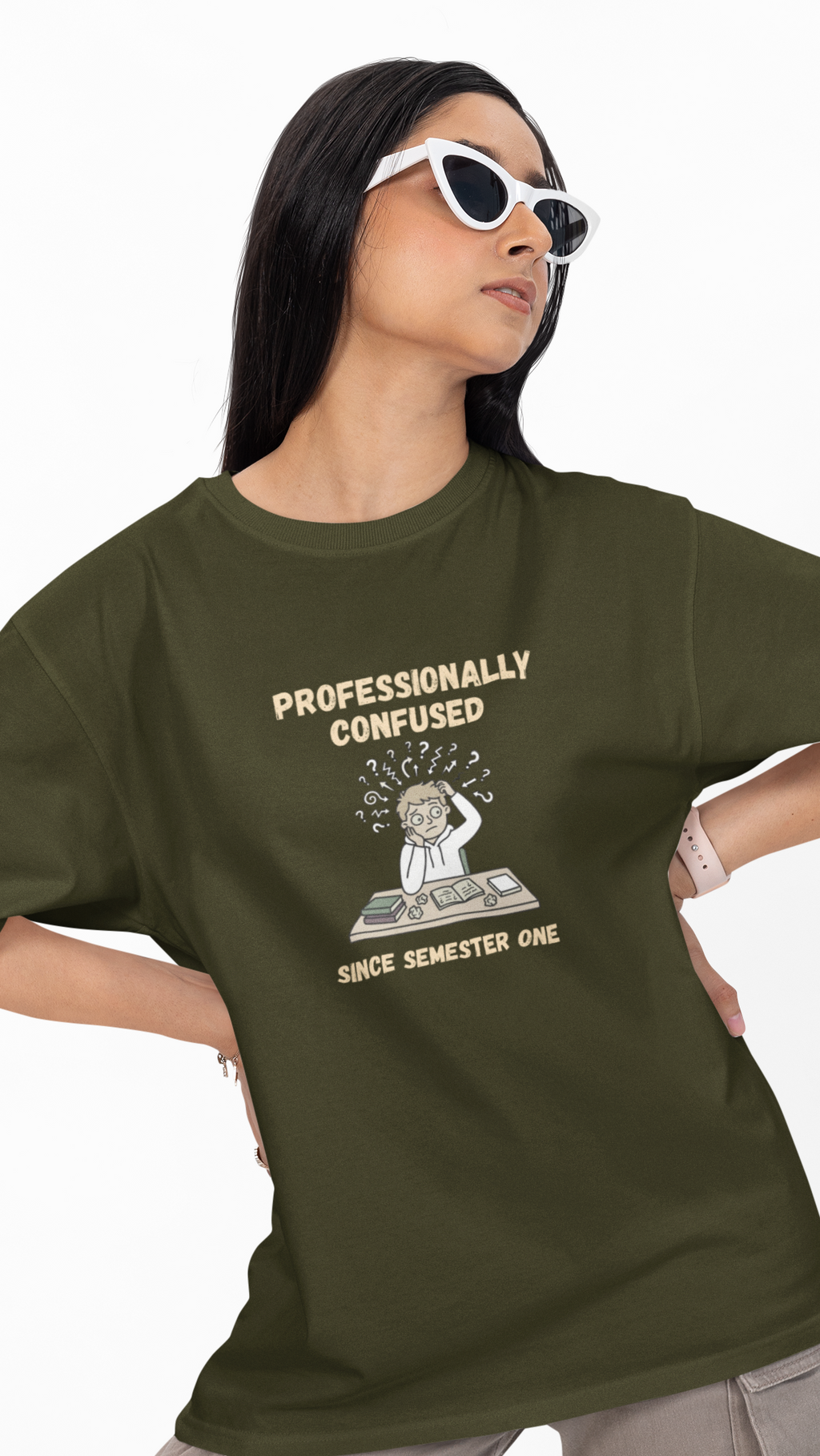 Confused Unisex Oversized Tee