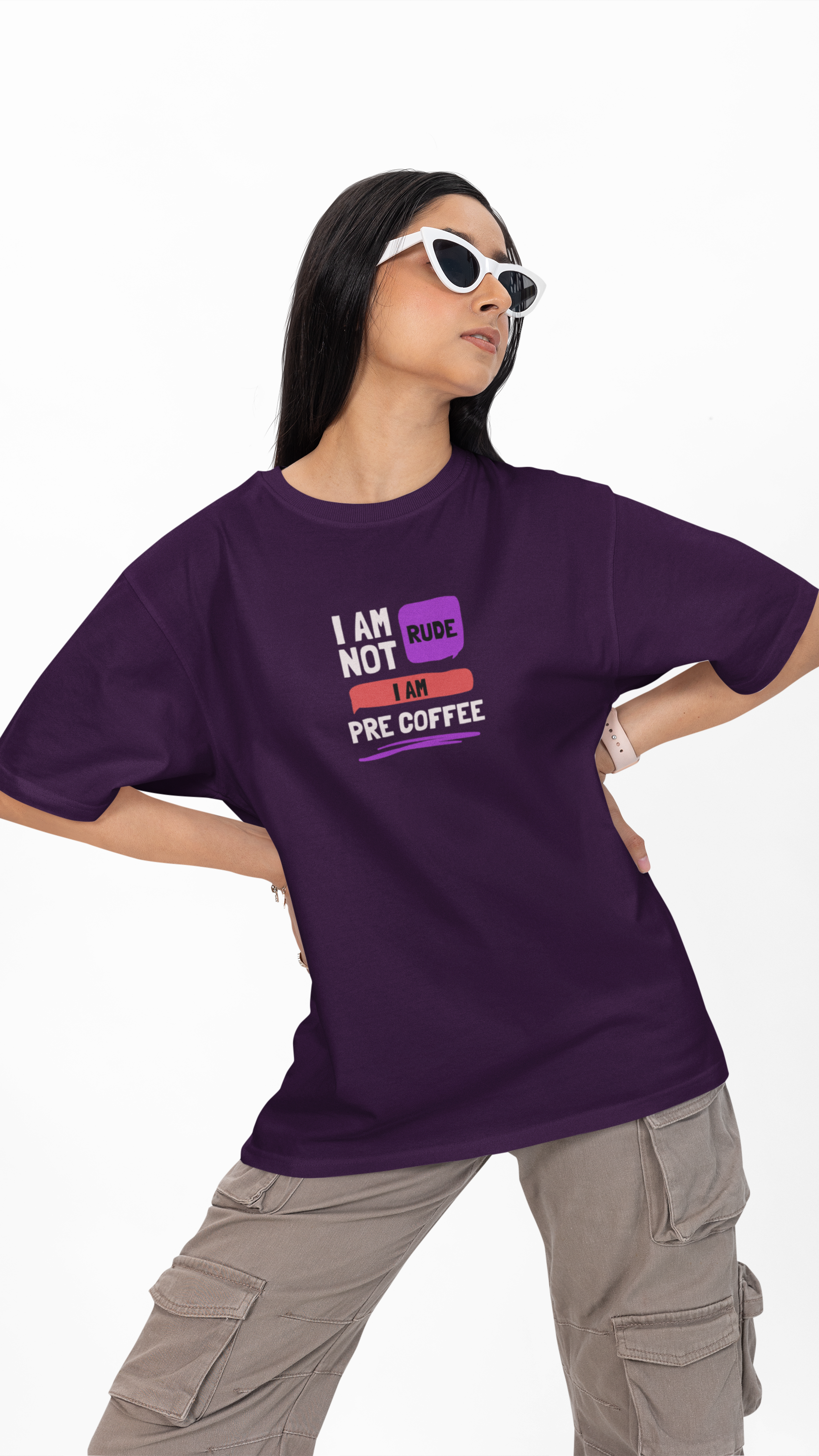 I Am Not Rude. I Am Pre Coffee. Unisex Oversized Tee 😮‍💨☕