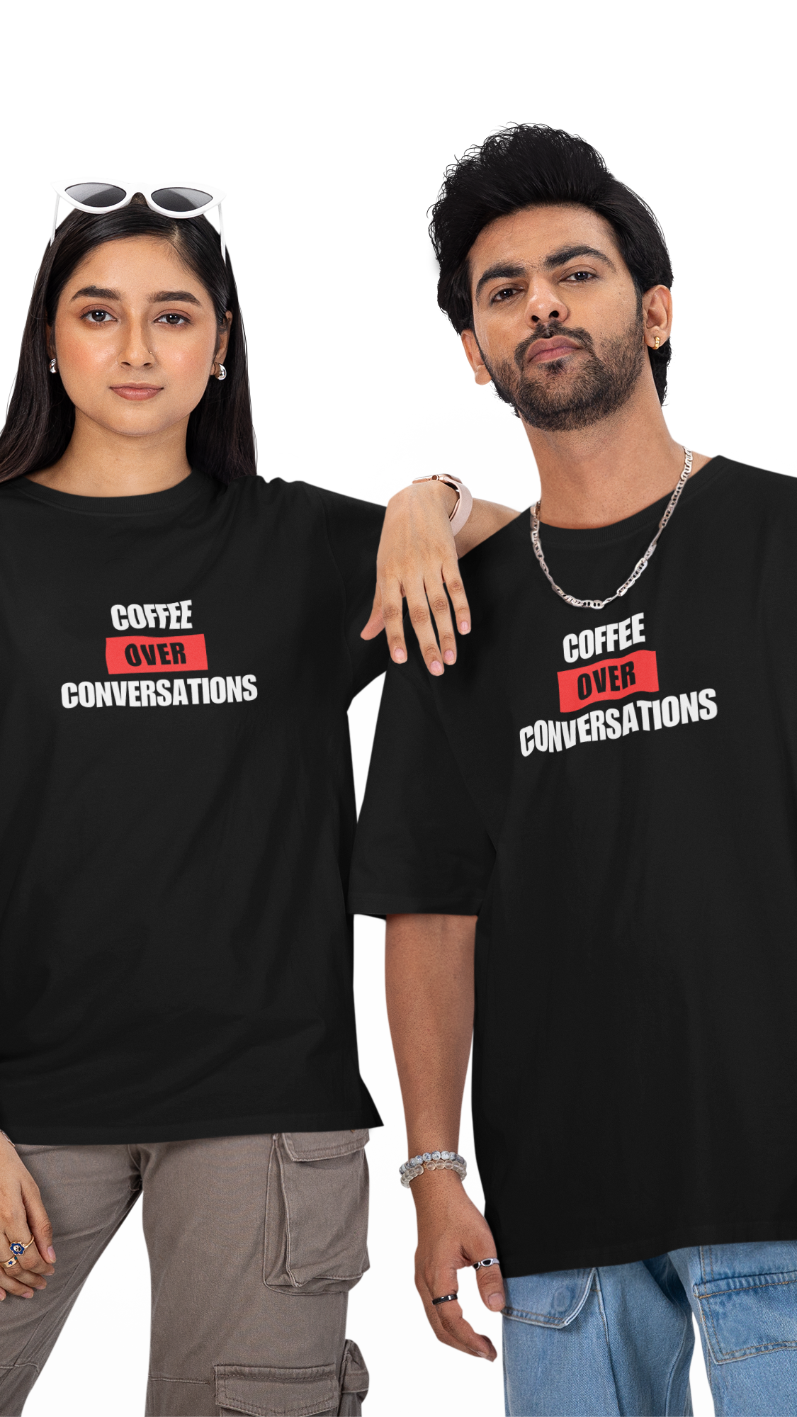 Coffee Over Conversations Unisex Oversized Tee 🖤