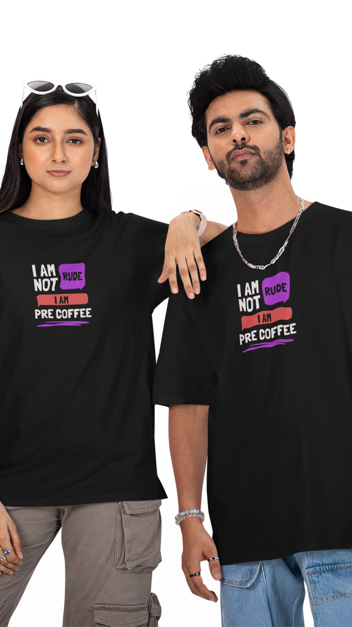 I Am Not Rude. I Am Pre Coffee. Unisex Oversized Tee 😮‍💨☕
