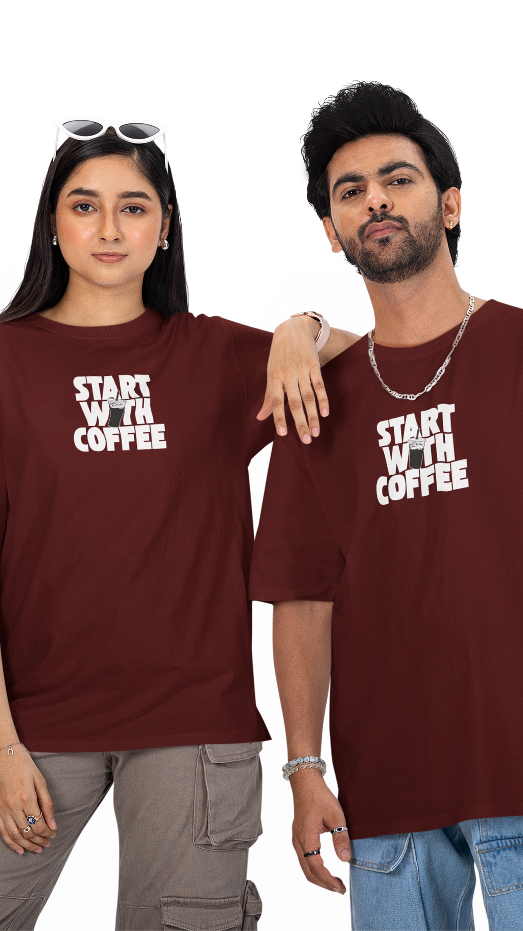 Start With Coffee Unisex Oversized Tee ☕