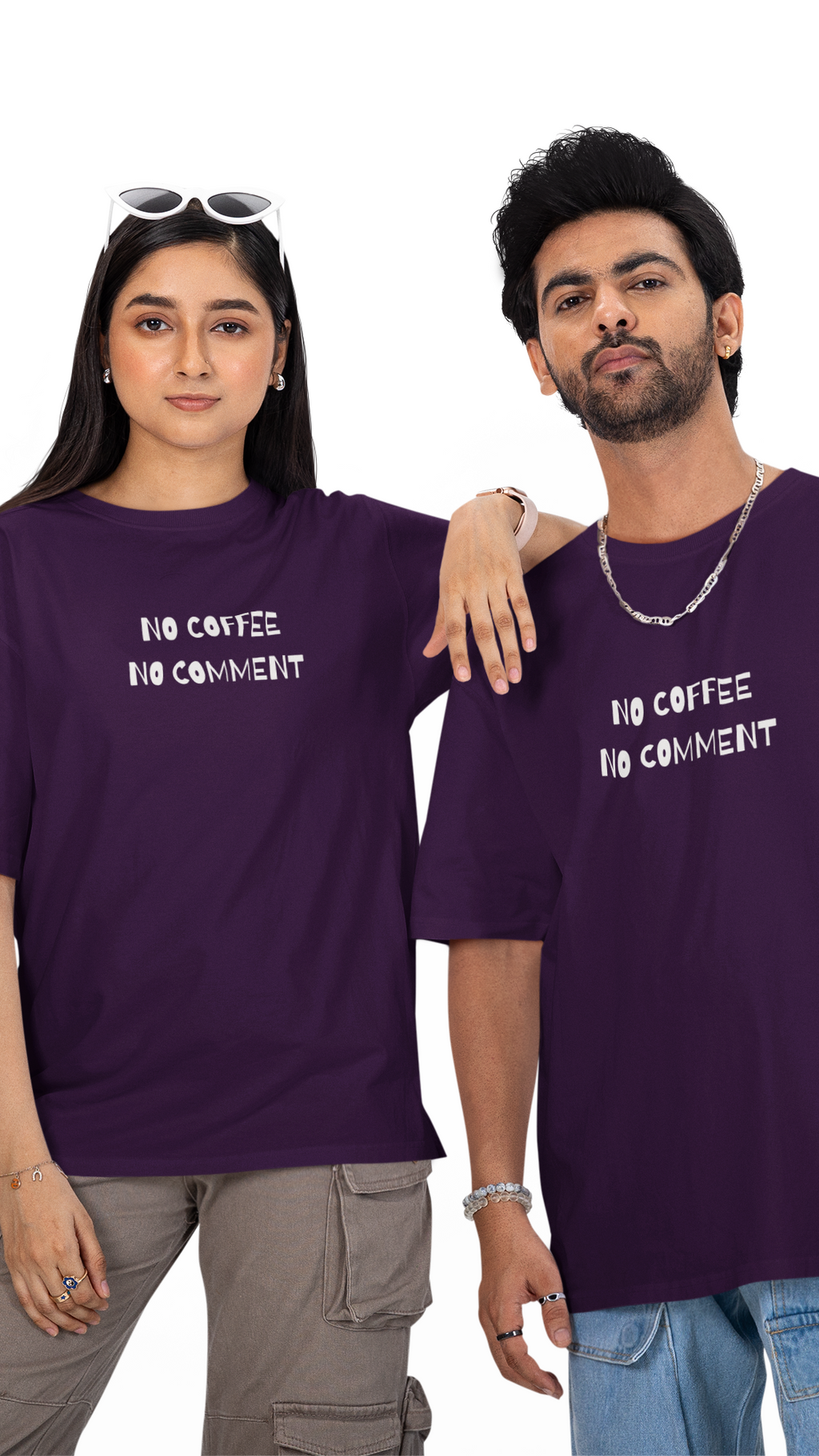 No Coffee. No Comment. Unisex Oversized Tee