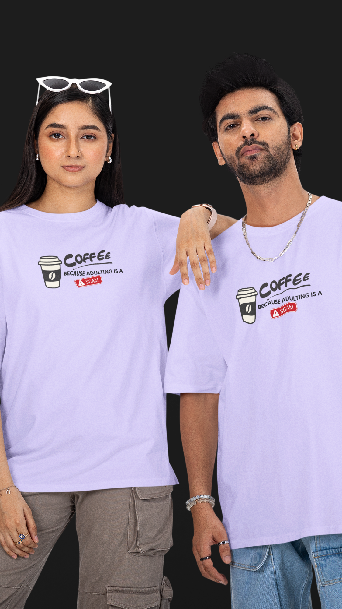 Coffee Because Adulting Is A Scam Unisex Oversized Tee