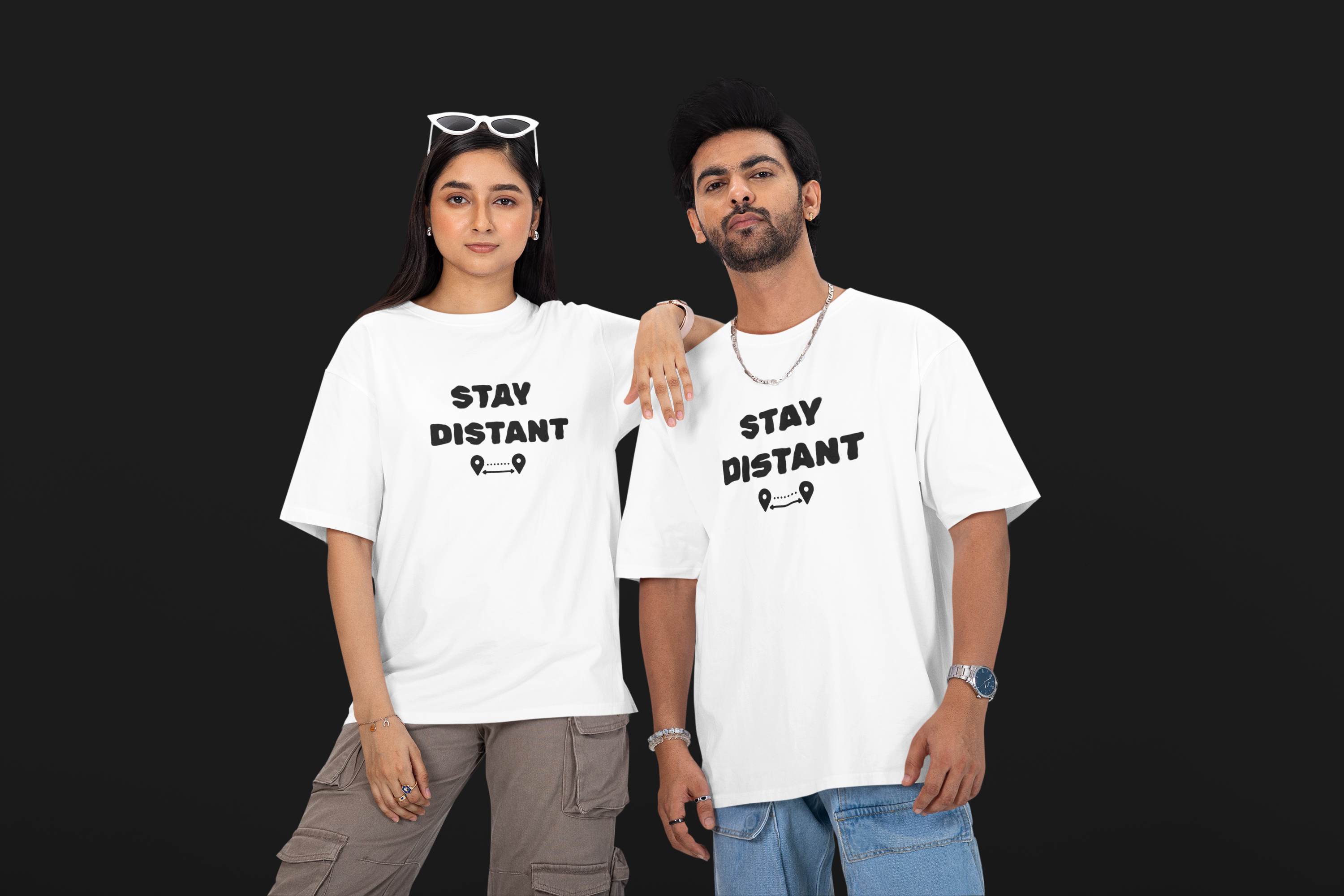 Stay Distant – Unisex Oversized Tee