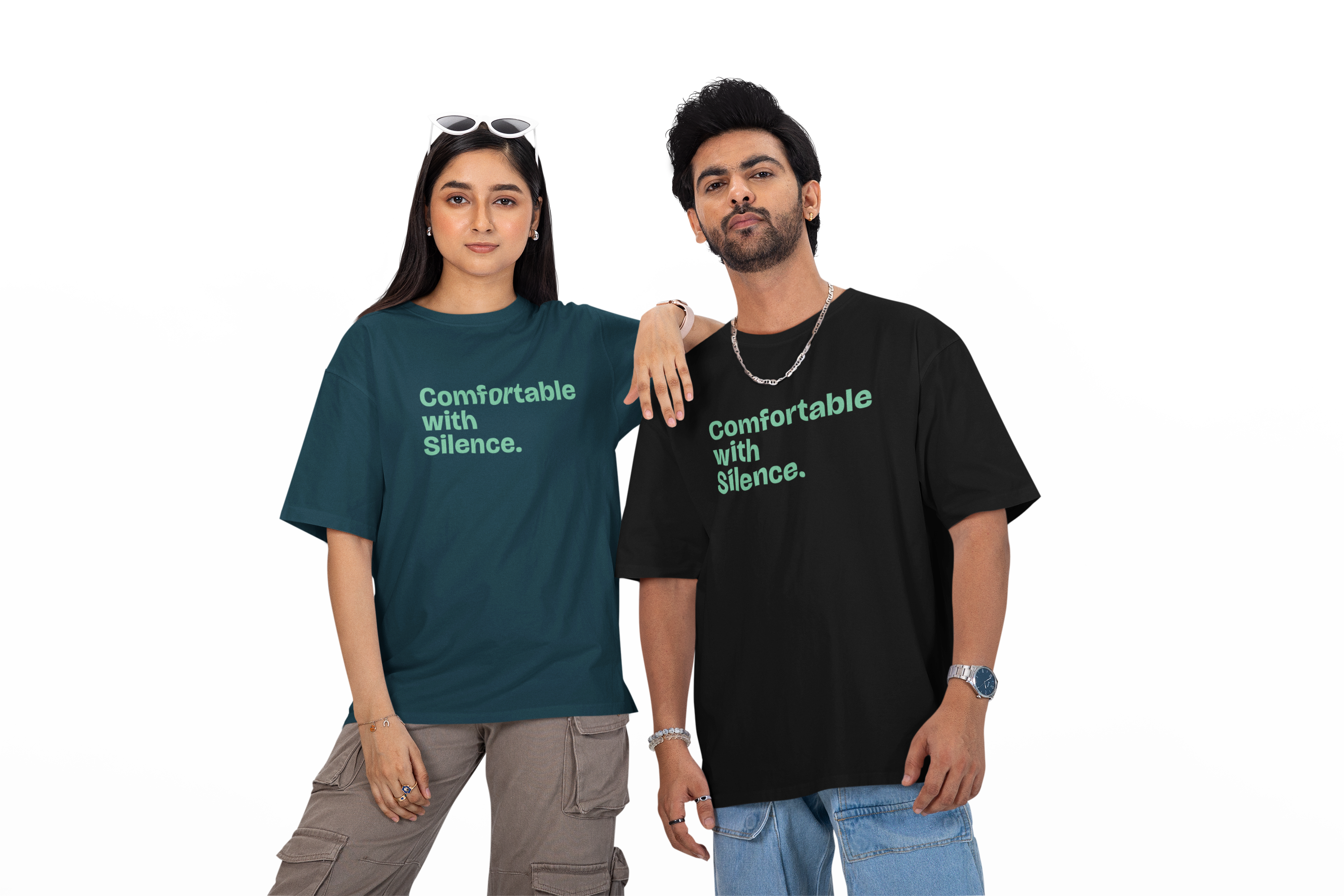 Comfortable With Silence. — Unisex Oversized Tee