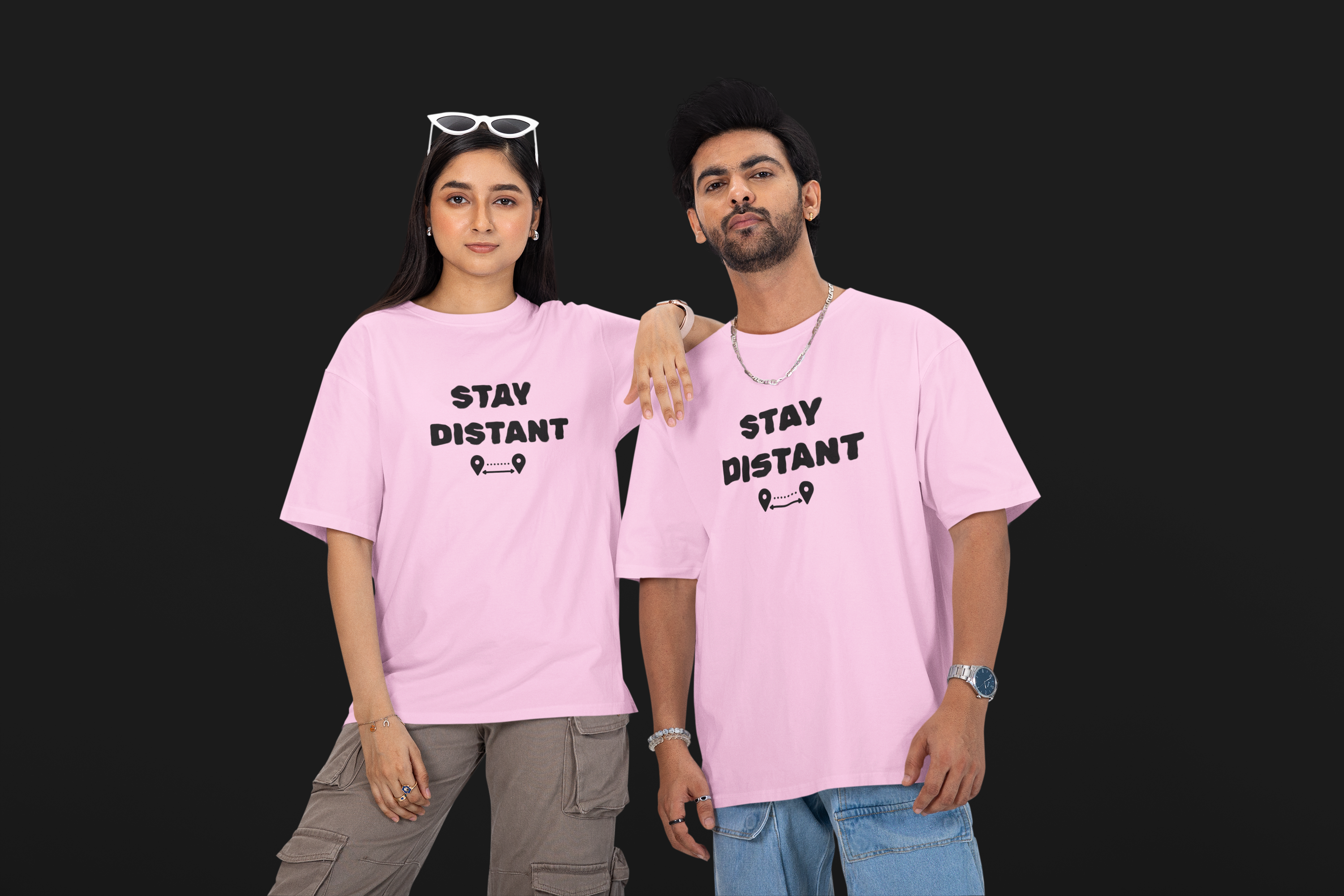 Stay Distant – Unisex Oversized Tee