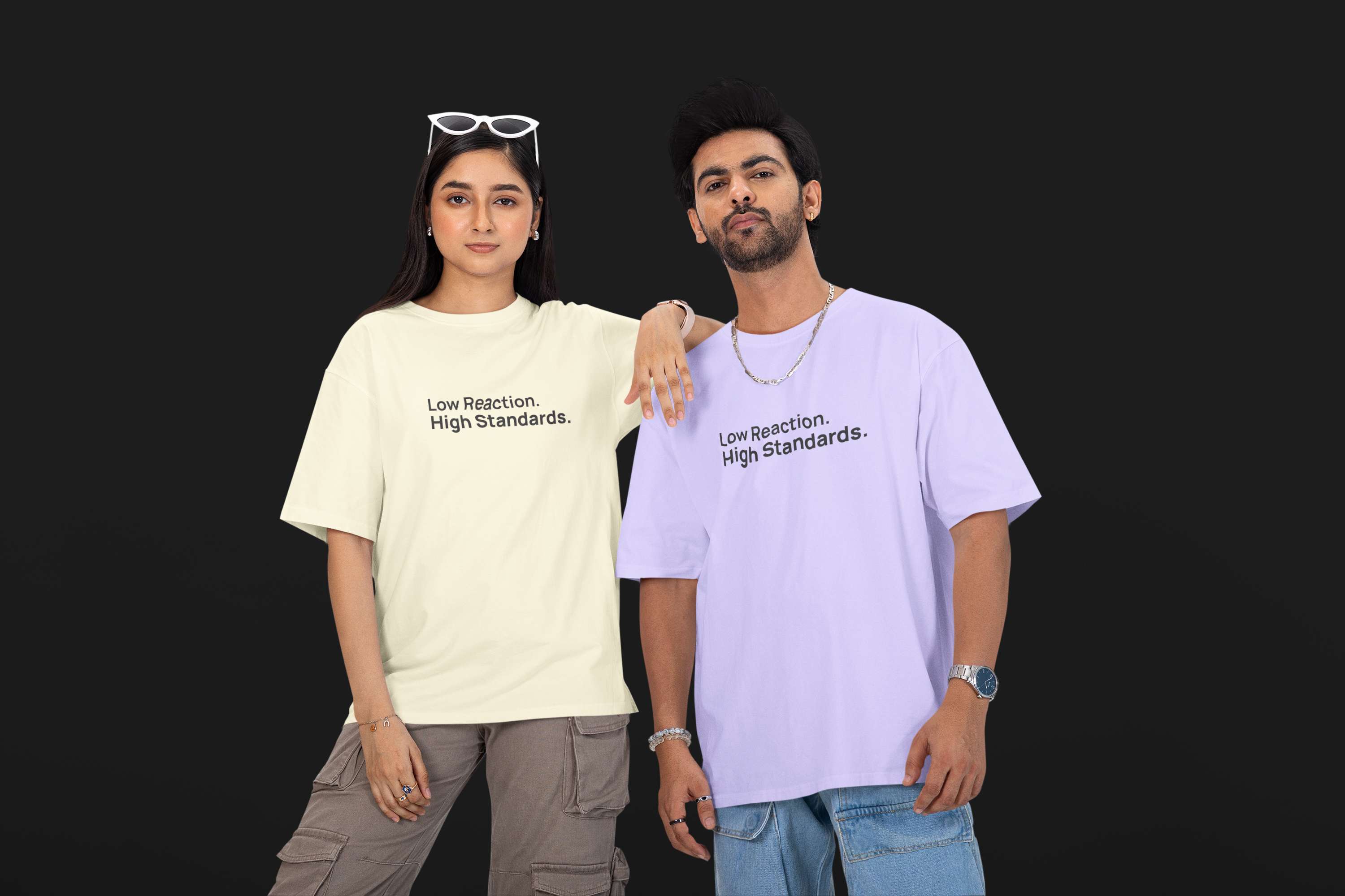 Low Reaction. High Standards - Unisex Oversized Tee