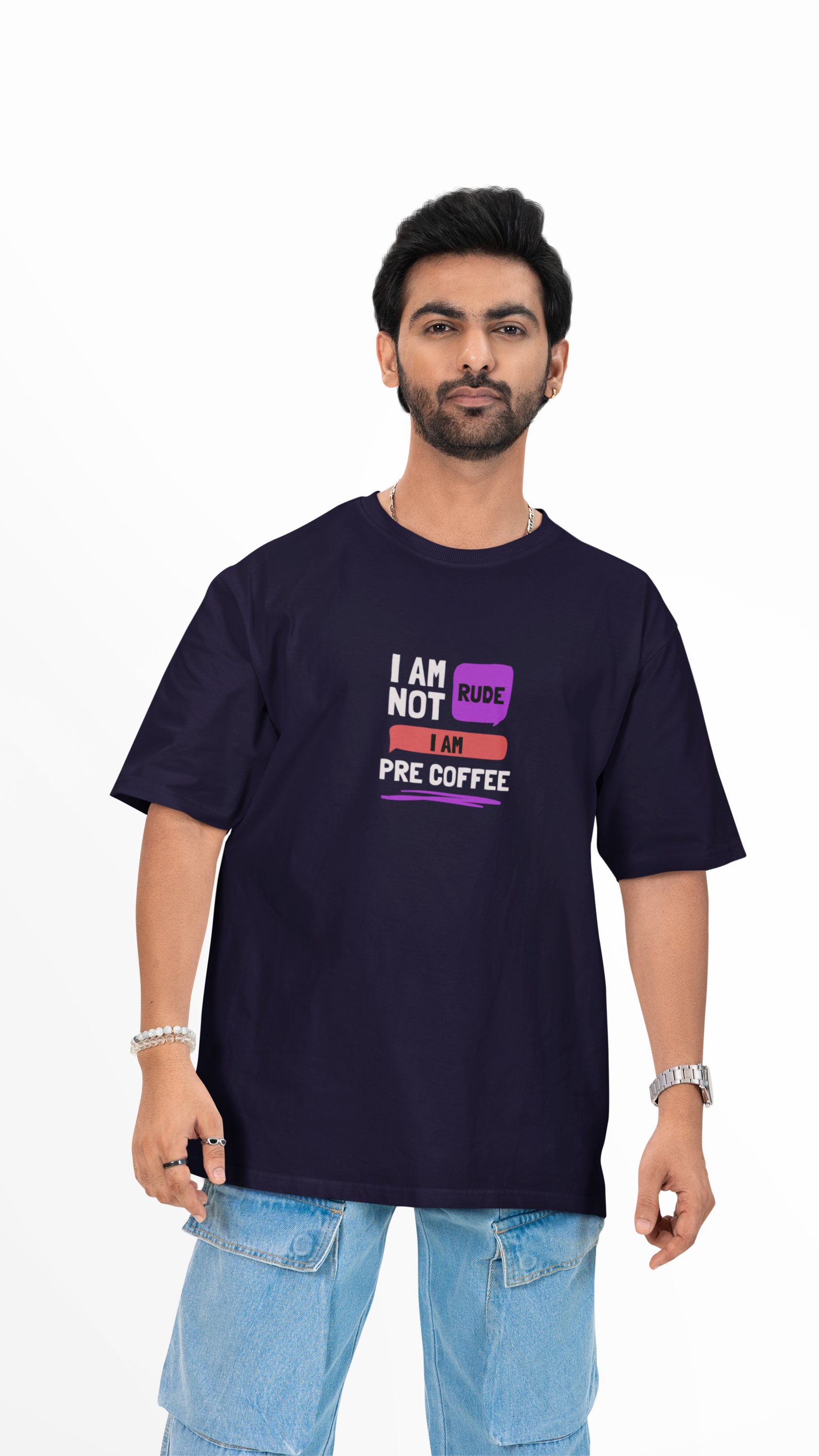 I Am Not Rude. I Am Pre Coffee. Unisex Oversized Tee 😮‍💨☕